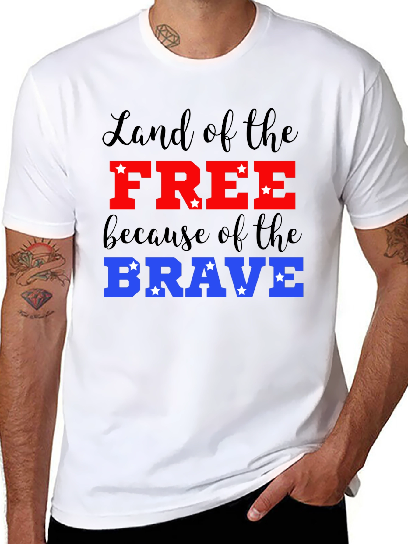 Black Patriotic Land of the Free T-Shirt view 8