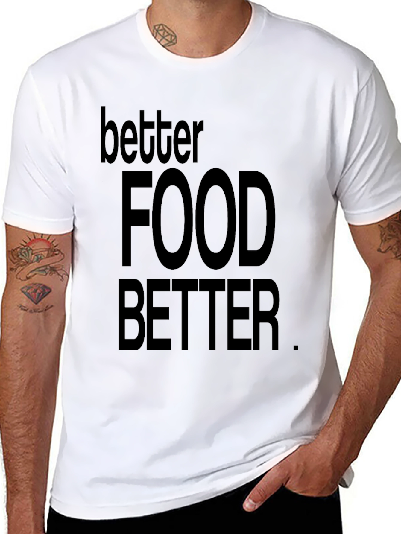 Black Better Food Better Black Graphic T-Shirt view 8