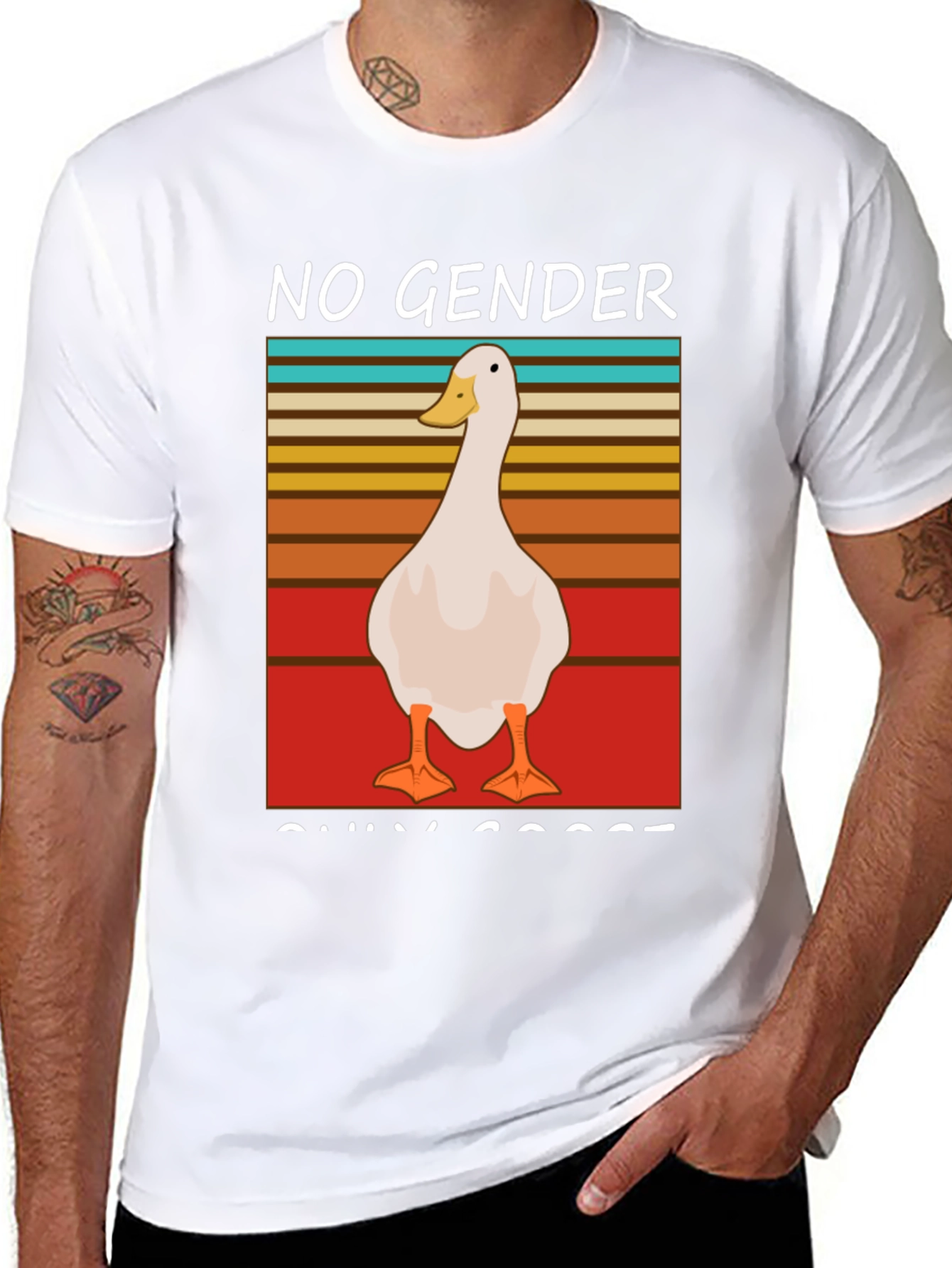 Black No Gender Only Goose T-Shirt view 8