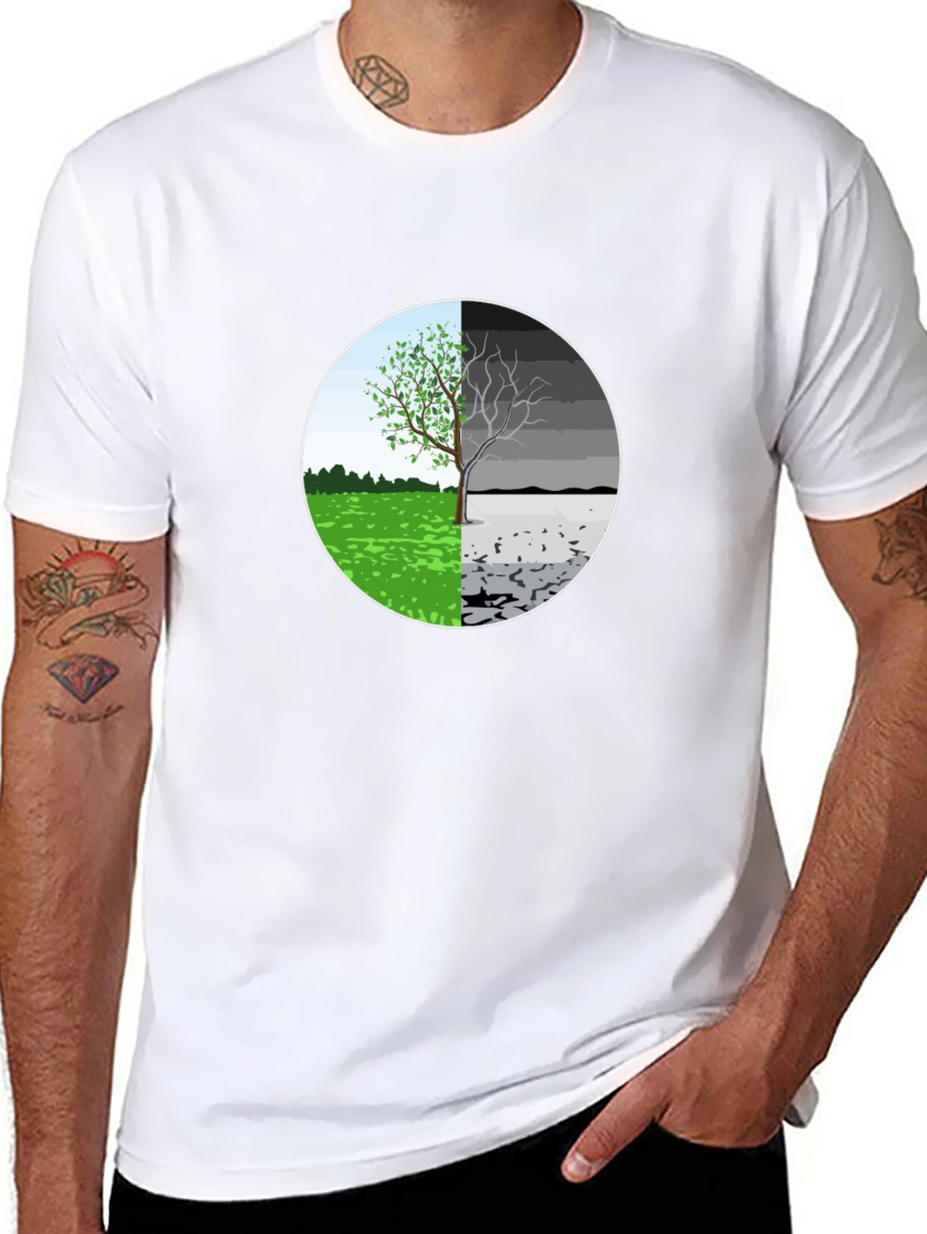 Black Nature's Balance Graphic T-Shirt view 8