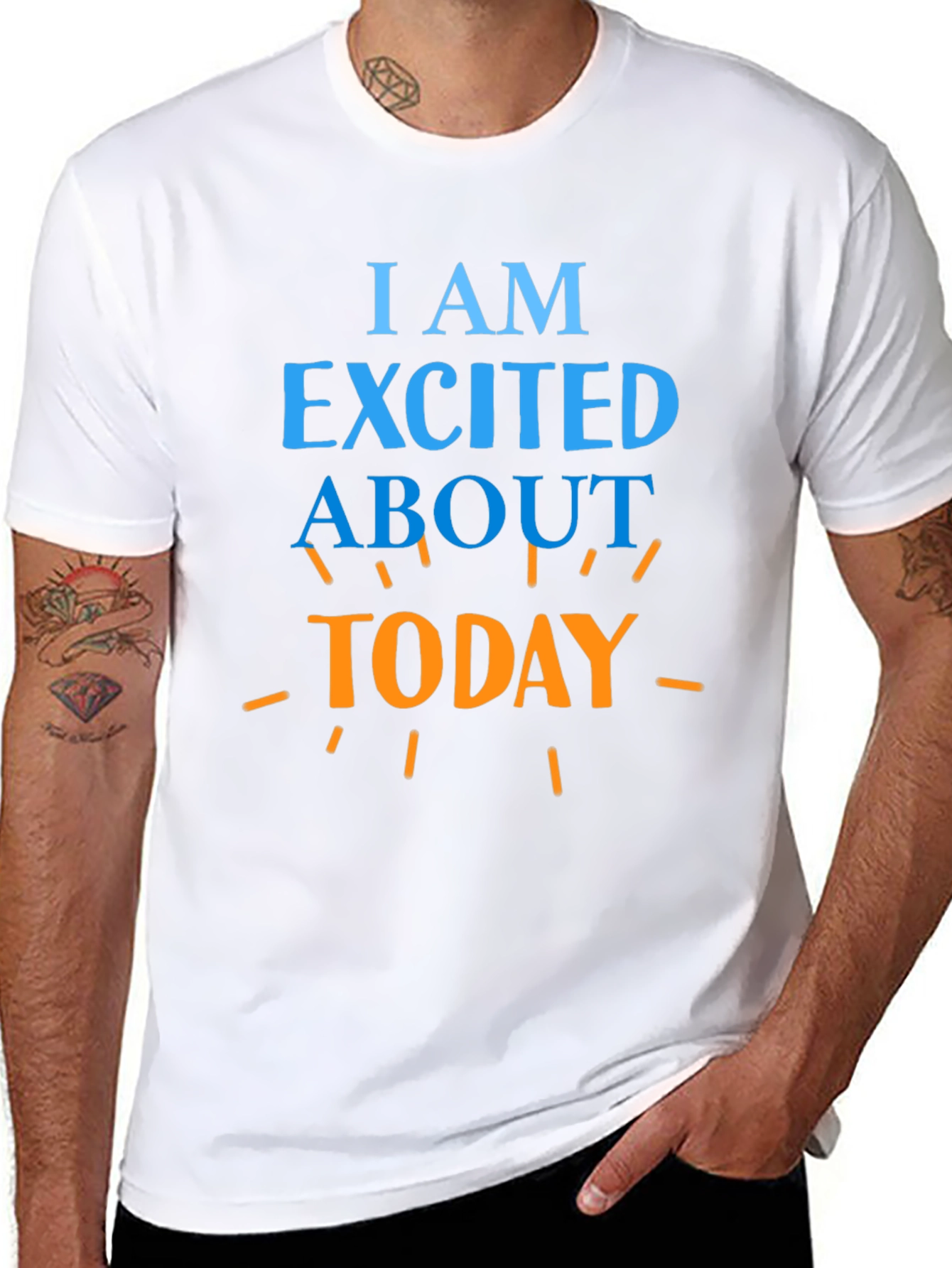 Black Excited About Today Graphic T-Shirt view 8