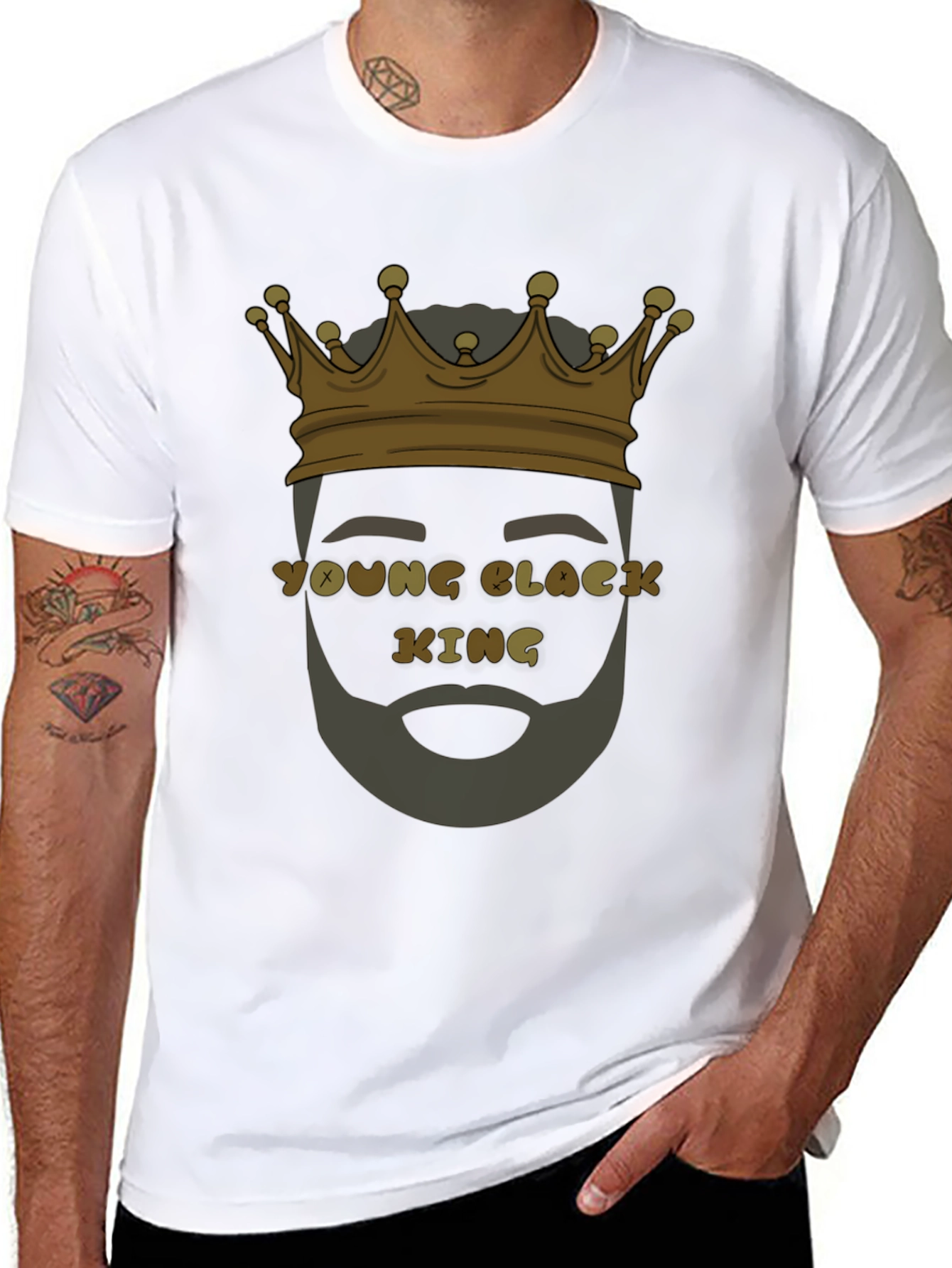 Black Young Black King Graphic T-Shirt view 8