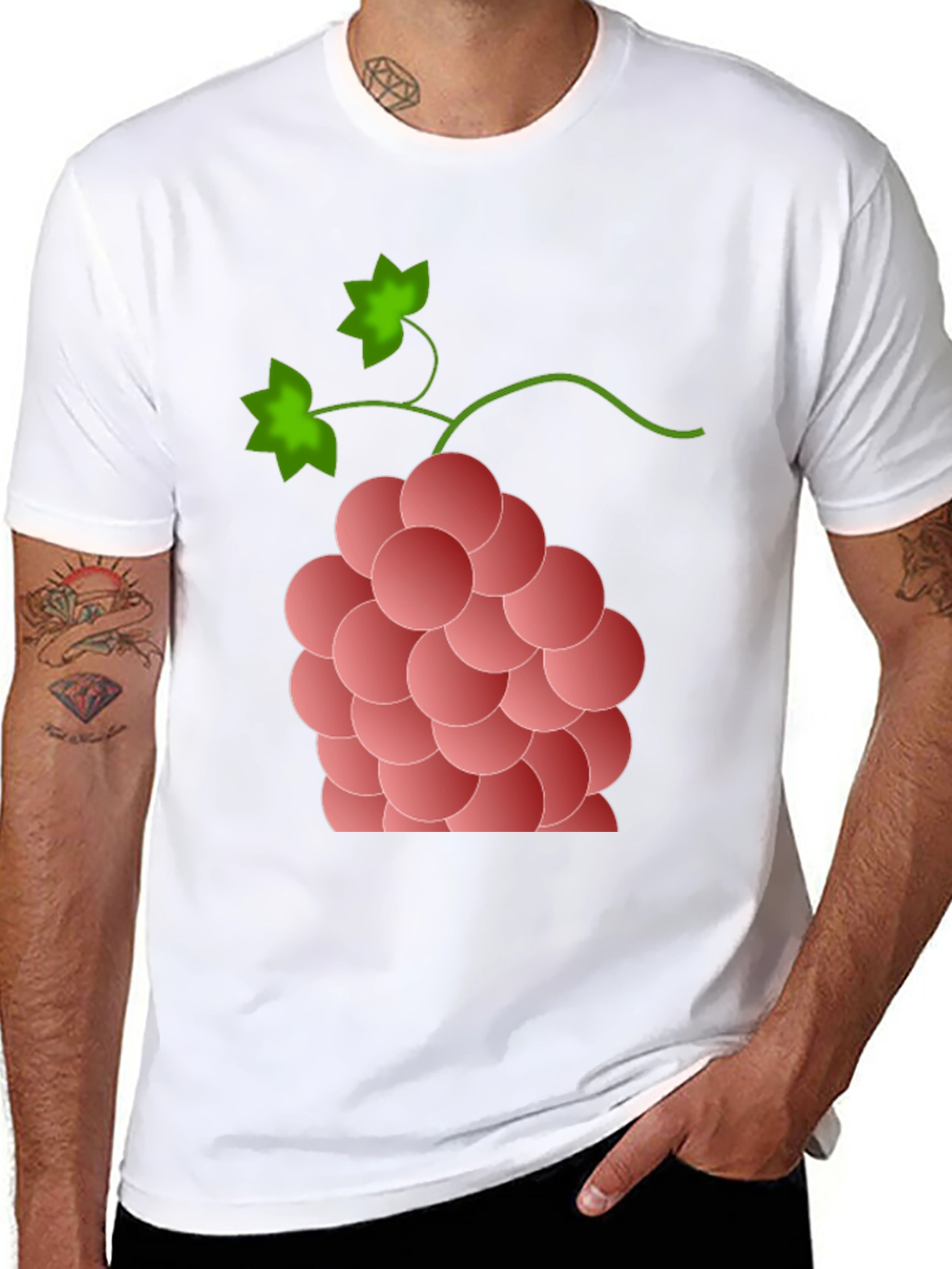 Black Grapes Graphic Tee - Stylish Fruit Design view 8