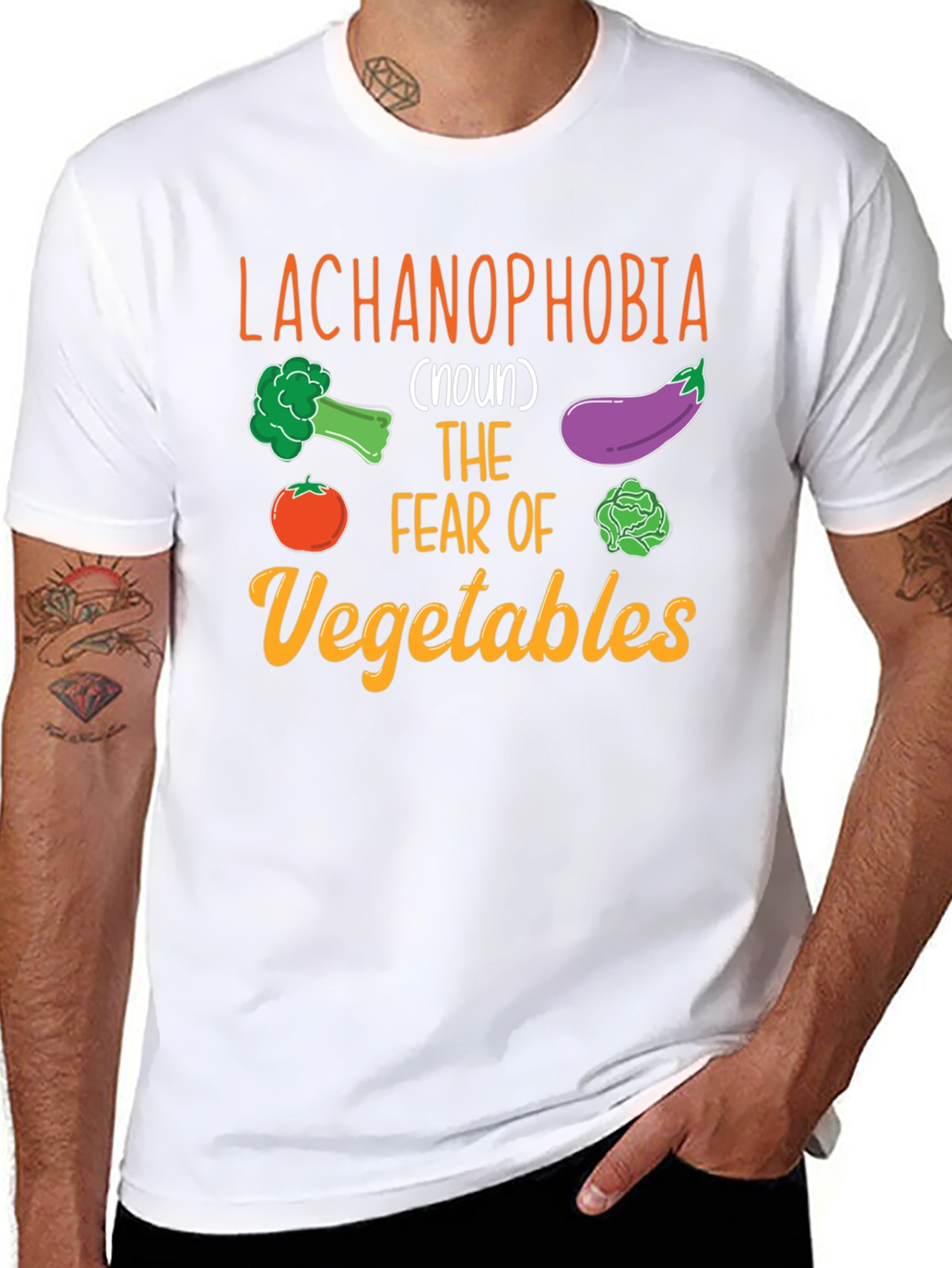 Black Lachanophobia Vegetable Fear T-Shirt view 8