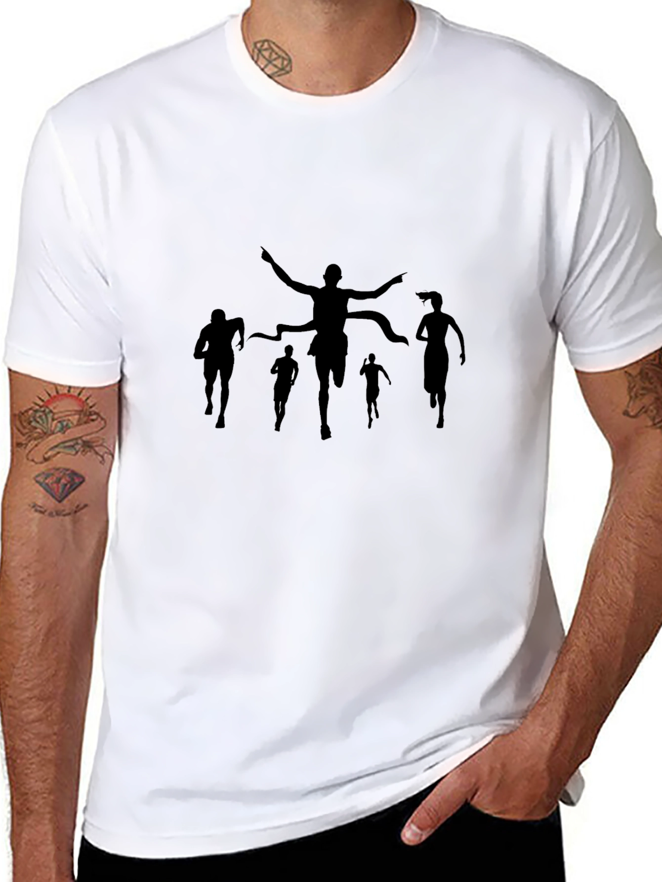 Runner Silhouette Graphic Black T-Shirt - 8
