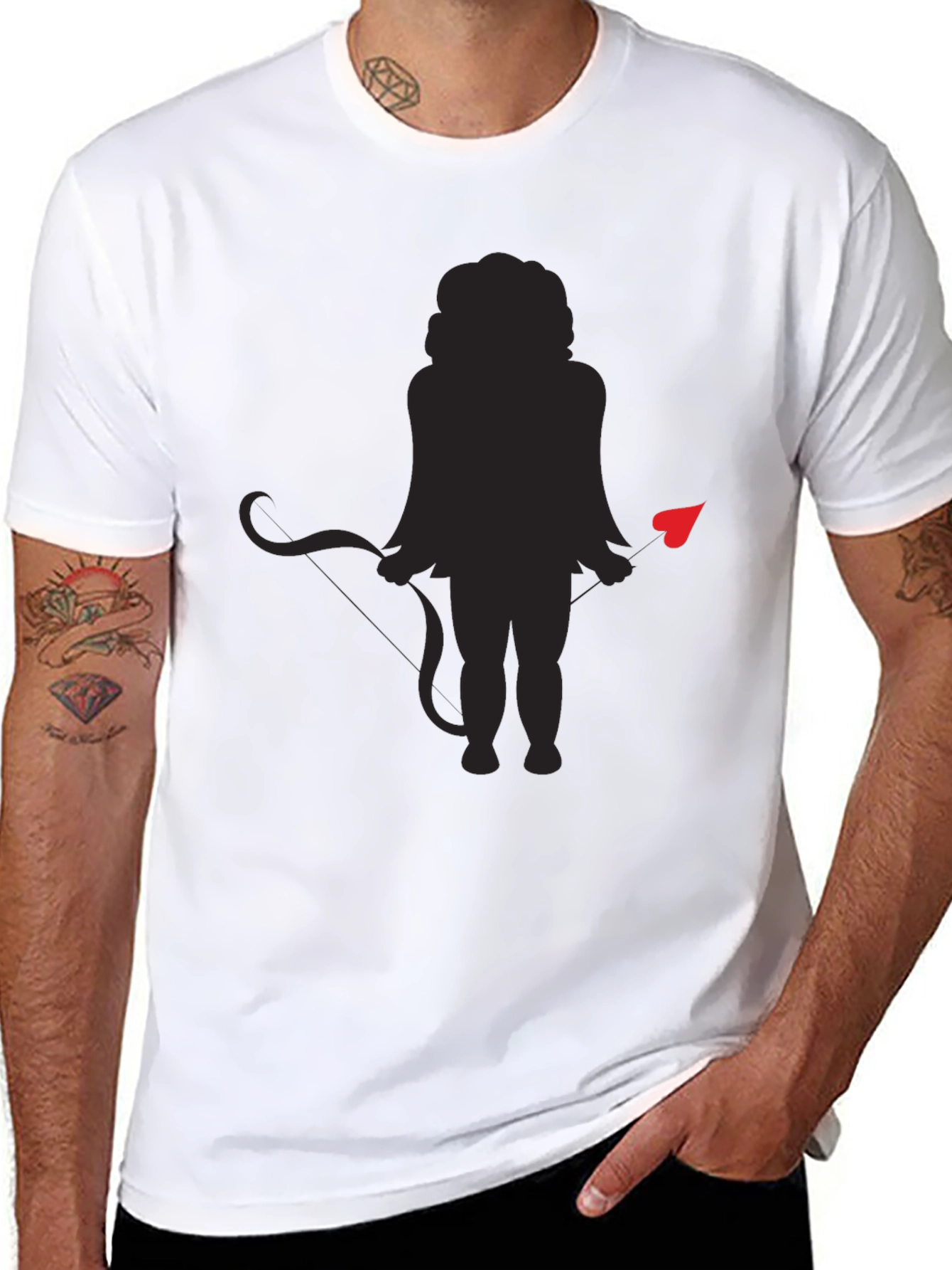 Black Devil Cupid Graphic Tee - Men's Black T-Shirt view 8