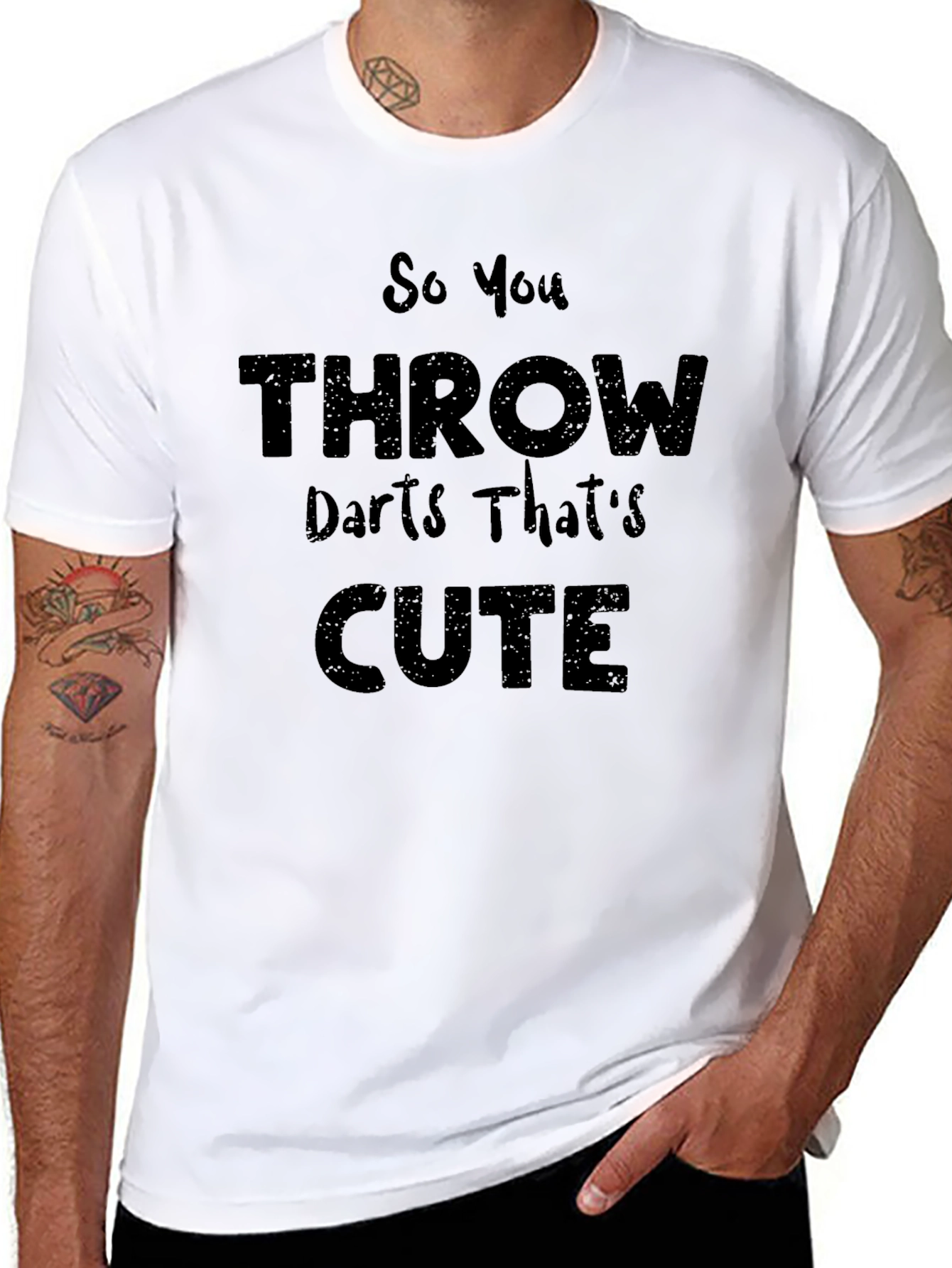 Black Funny Dart Thrower T-Shirt, So You Throw Darts That's Cute view 8