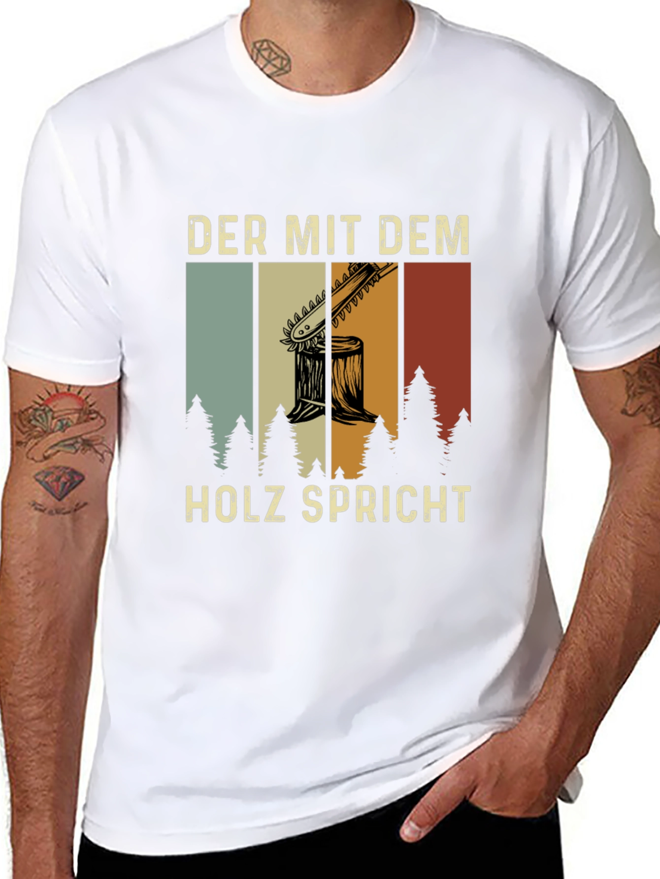 Black Der Mit Dem Holz Spricht Graphic Tee view 8