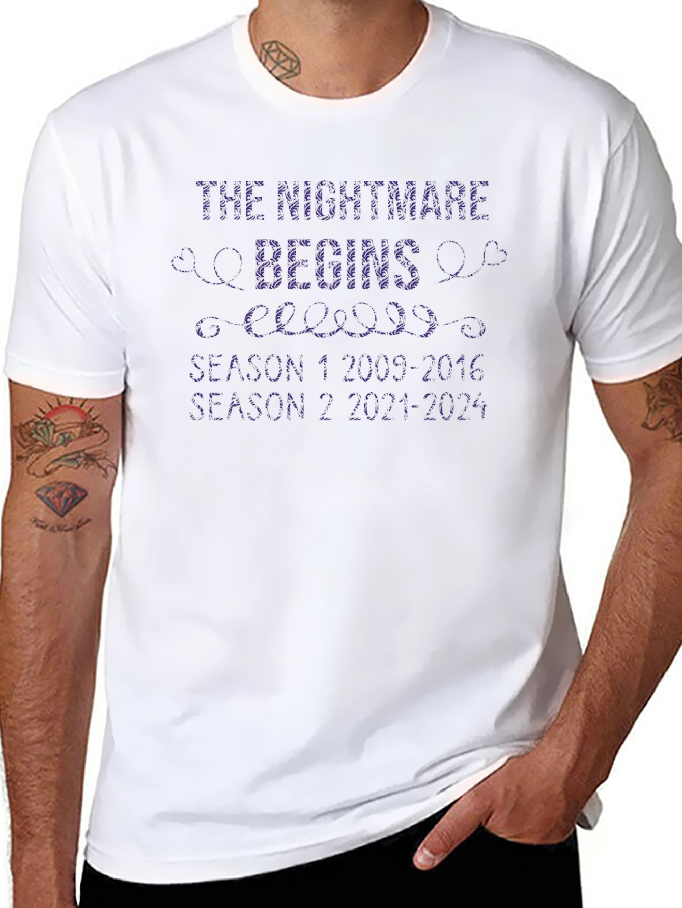 Black The Nightmare Begins Funny Graphic Novelty T-Shirt view 8