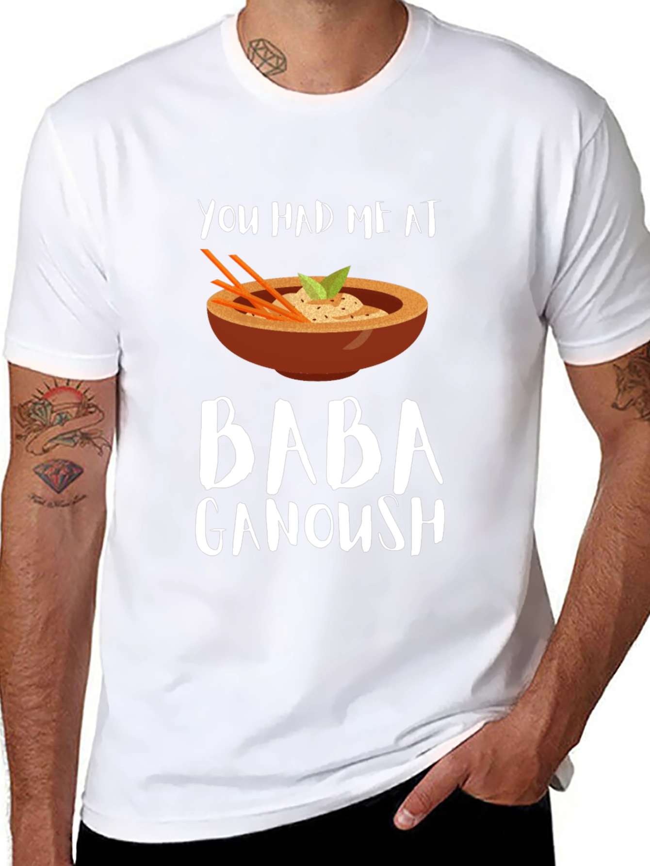Black Baba Ganoush T-Shirt - Foodie Humor view 8