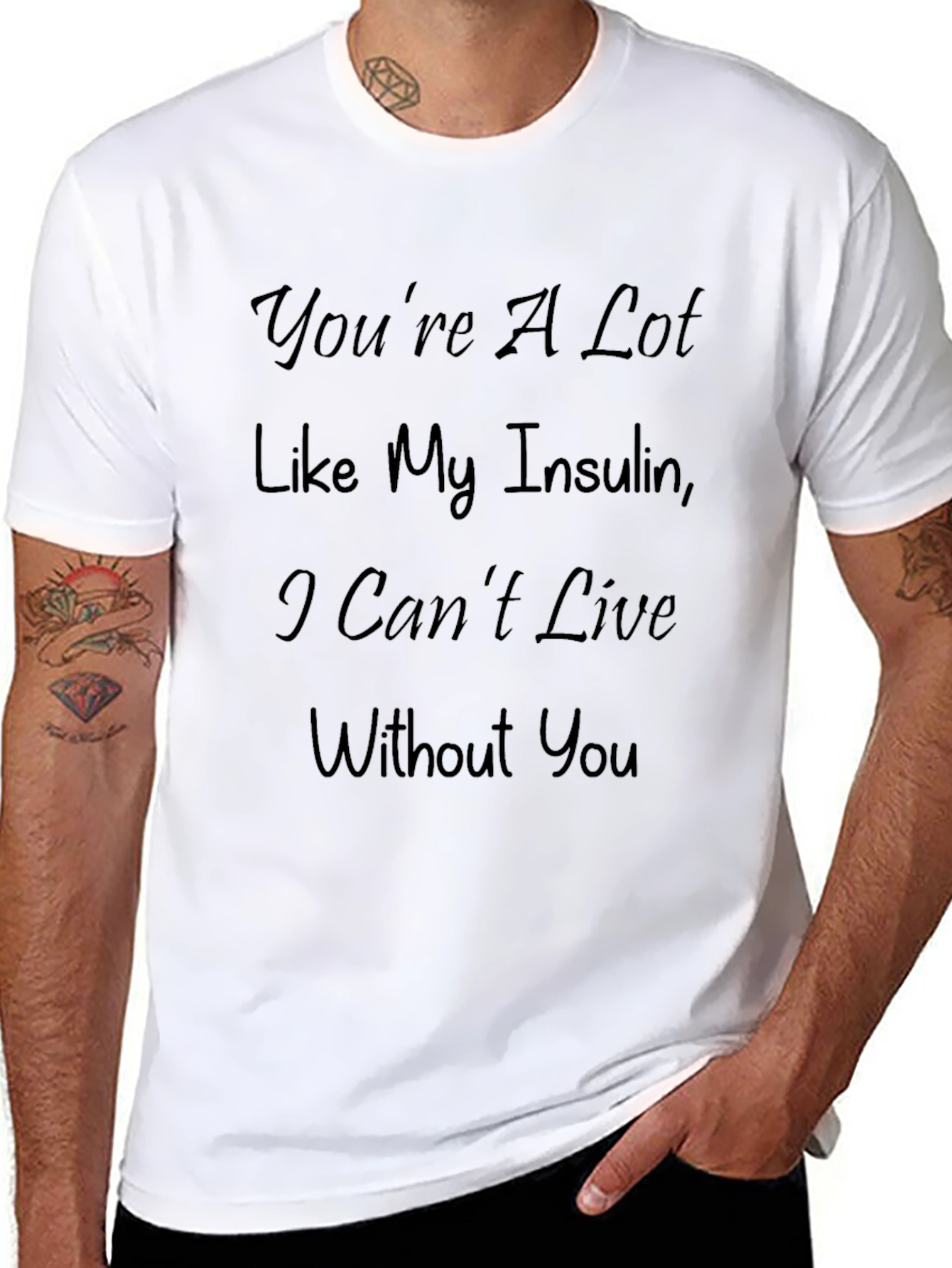 Black Funny Diabetic T-Shirt - You're Like My Insulin view 8