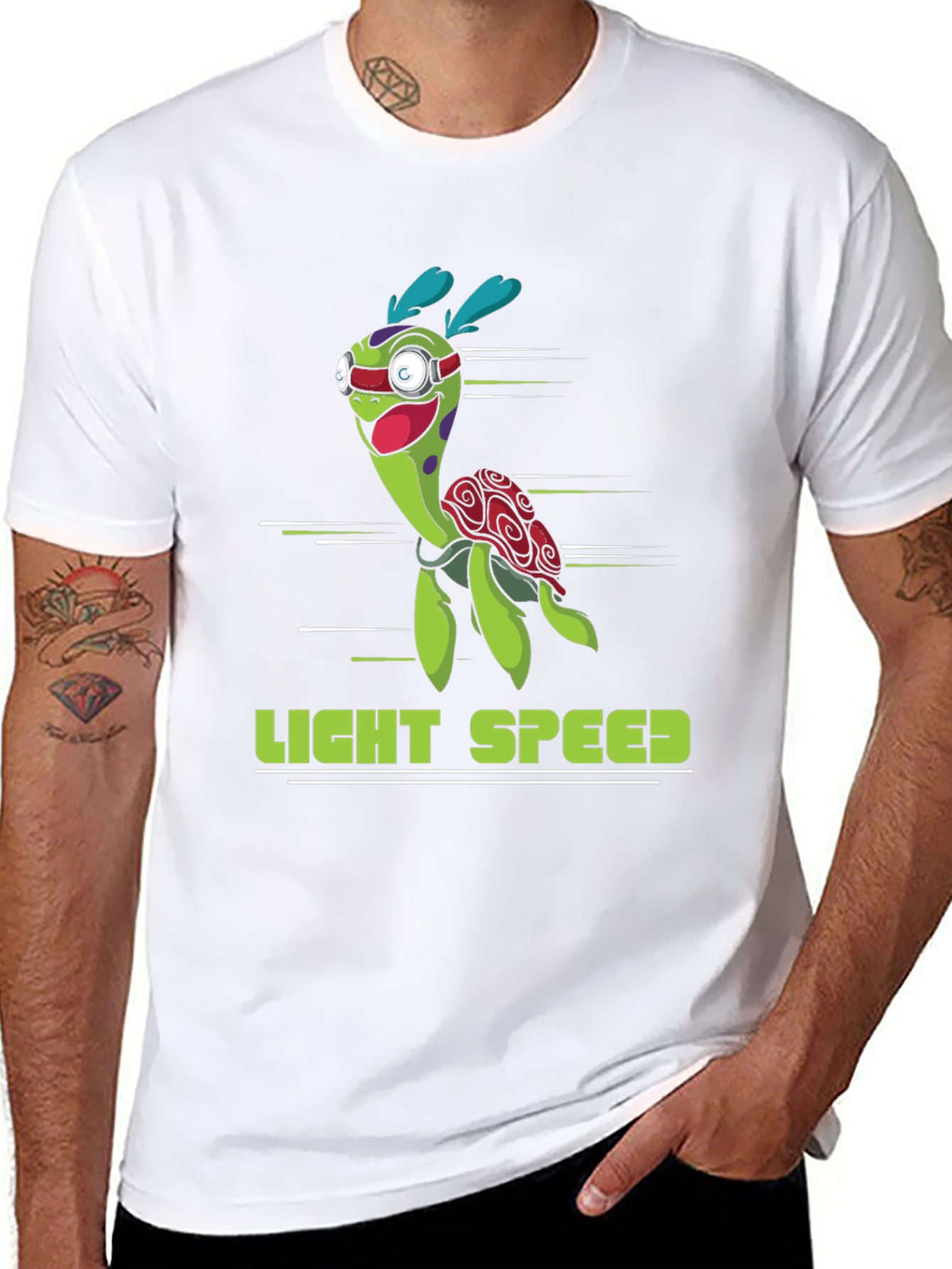Black Light Speed Turtle Graphic T-Shirt - Black view 8