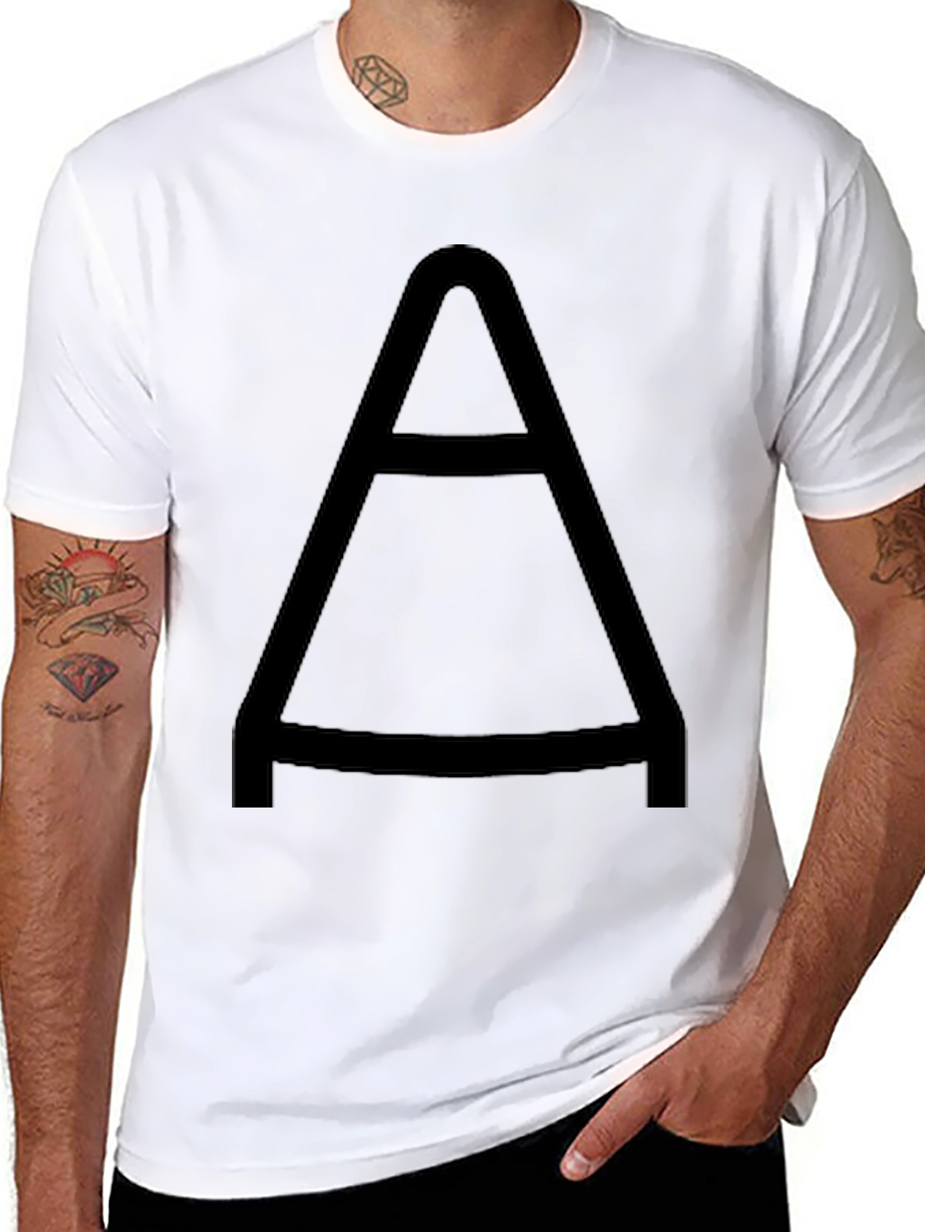 Black Bold "A" Graphic Tee - Casual Style view 8