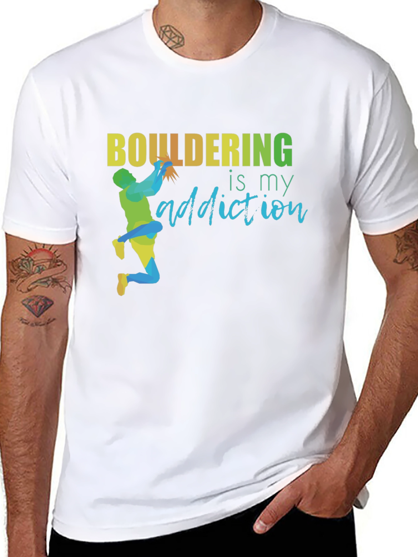 Black Bouldering Addiction T-Shirt - Rock Climbing Apparel view 8