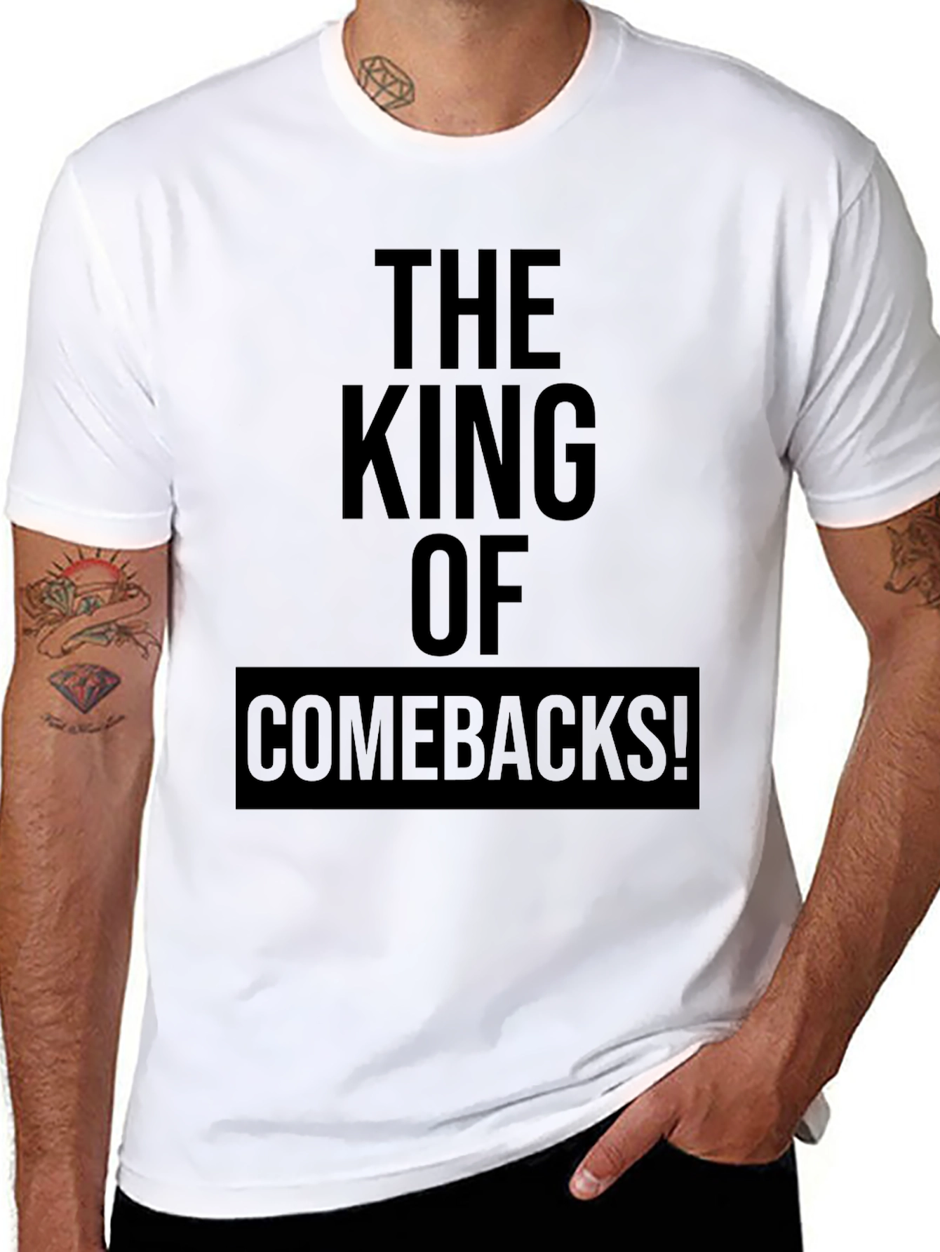 Black The King of Comebacks Black Graphic Tee view 8