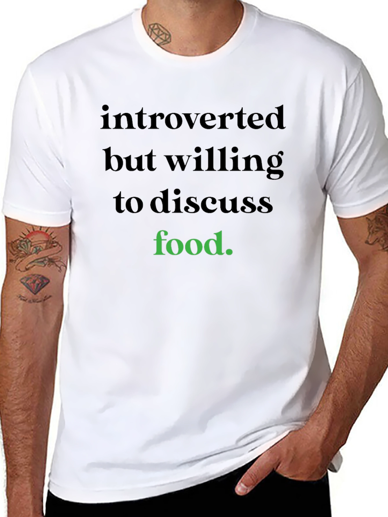 Black Introverted But Willing To Discuss Food T-Shirt view 8