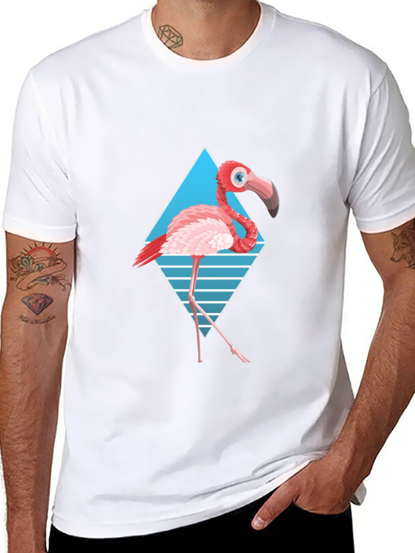 Black Black Flamingo Graphic Tee view 8