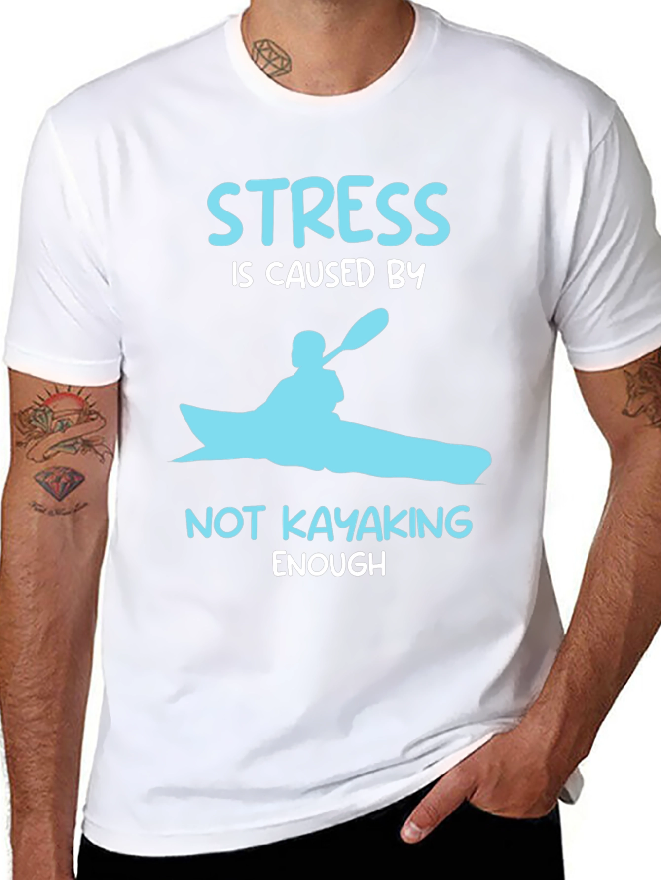 Black Kayak Stress Relief T-Shirt view 8