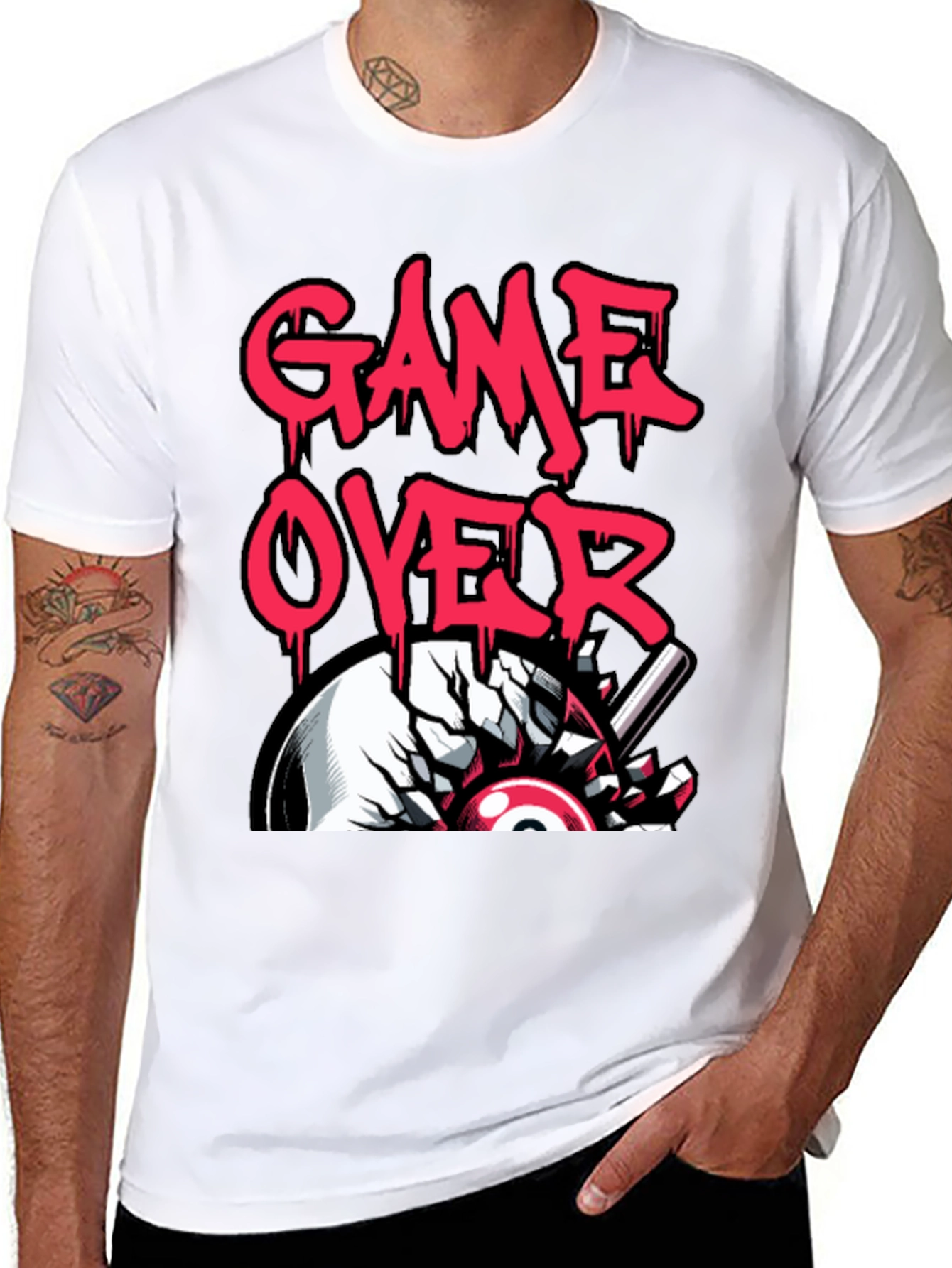 Black Game Over Graphic Tee - Gamer Style view 8