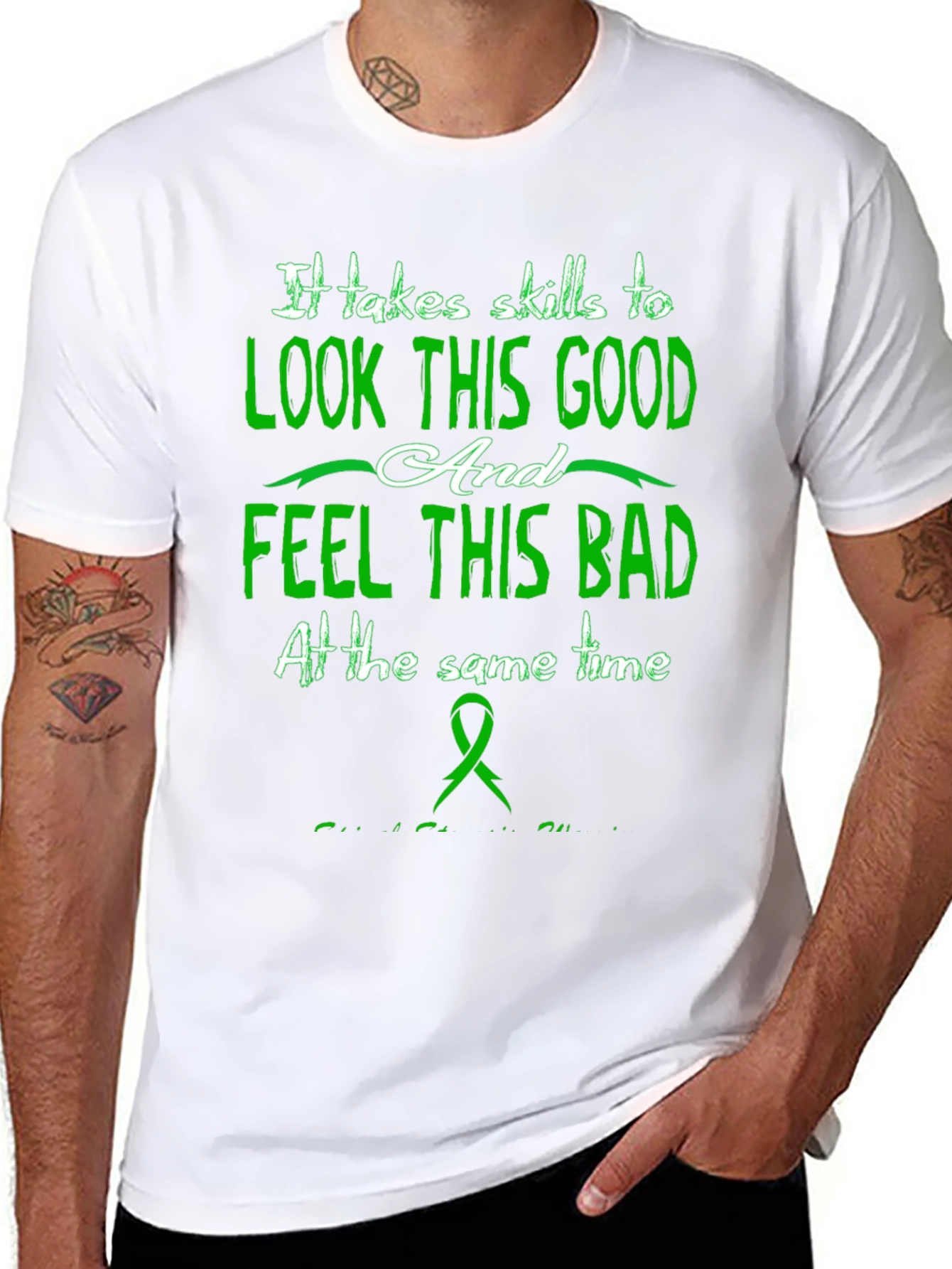 Black Skills to Look Good Feel Bad Graphic T-Shirt view 8