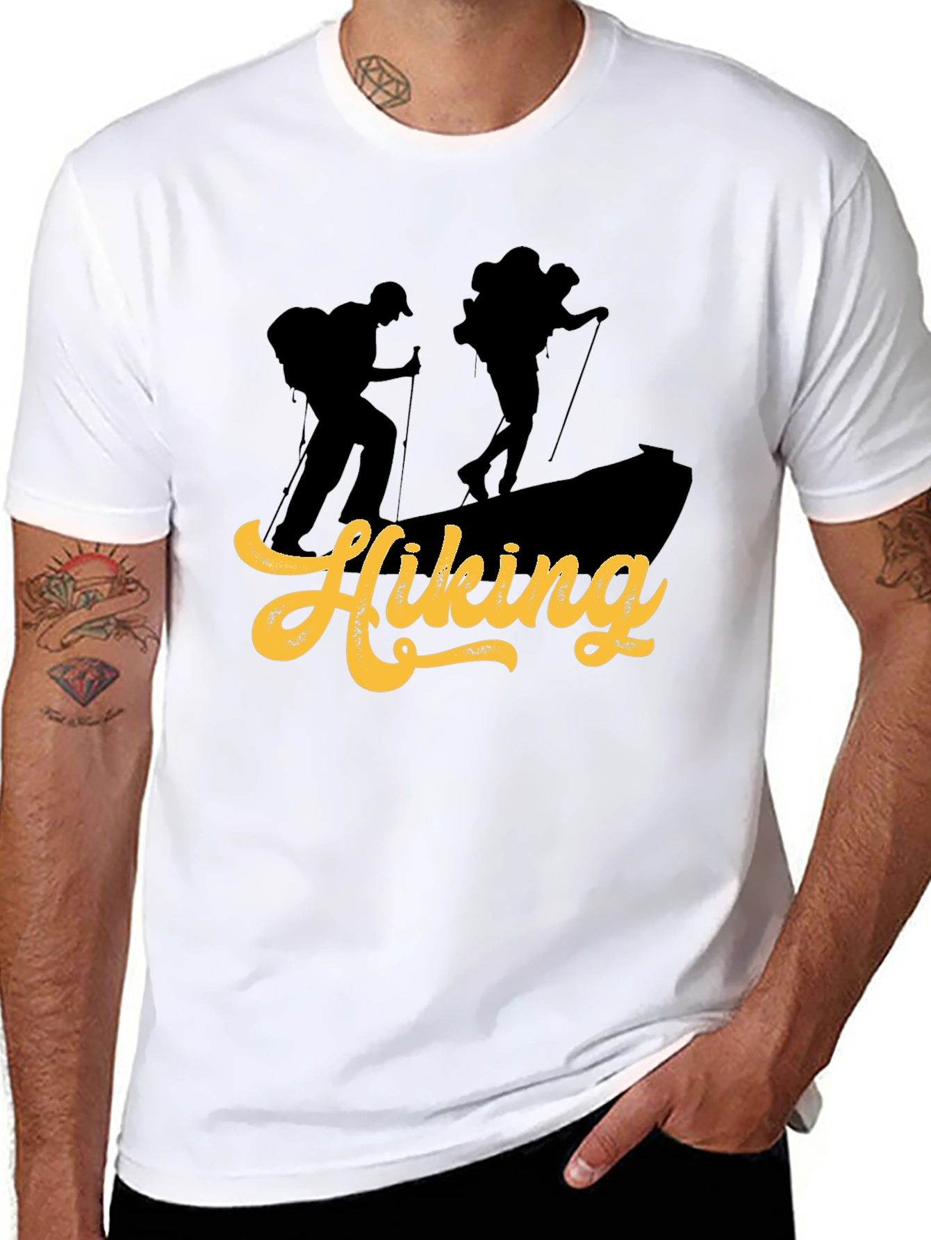 Black Hiking Adventure Graphic Tee - Black view 8