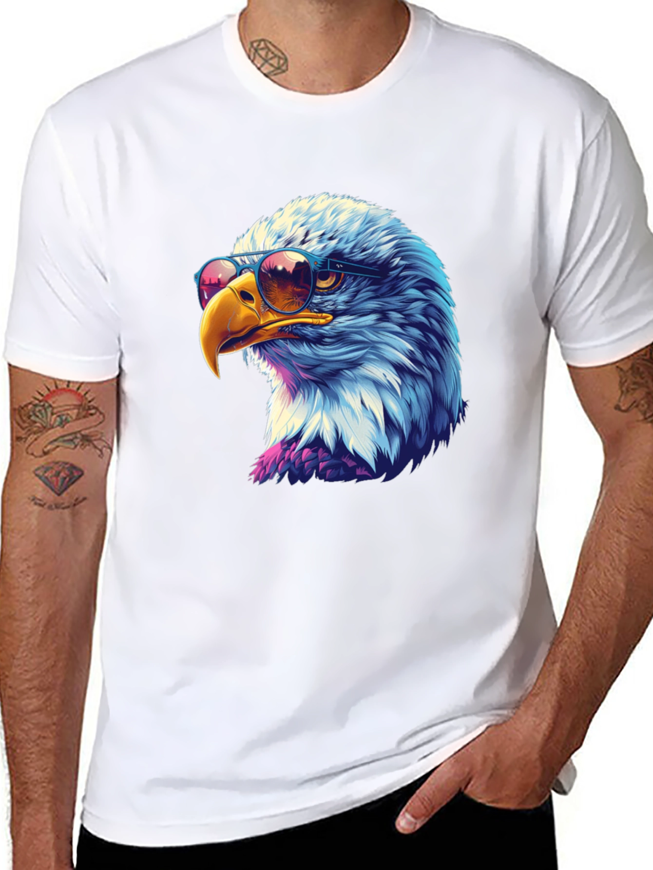 Black Cool Eagle Graphic Tee - Black T-Shirt view 8