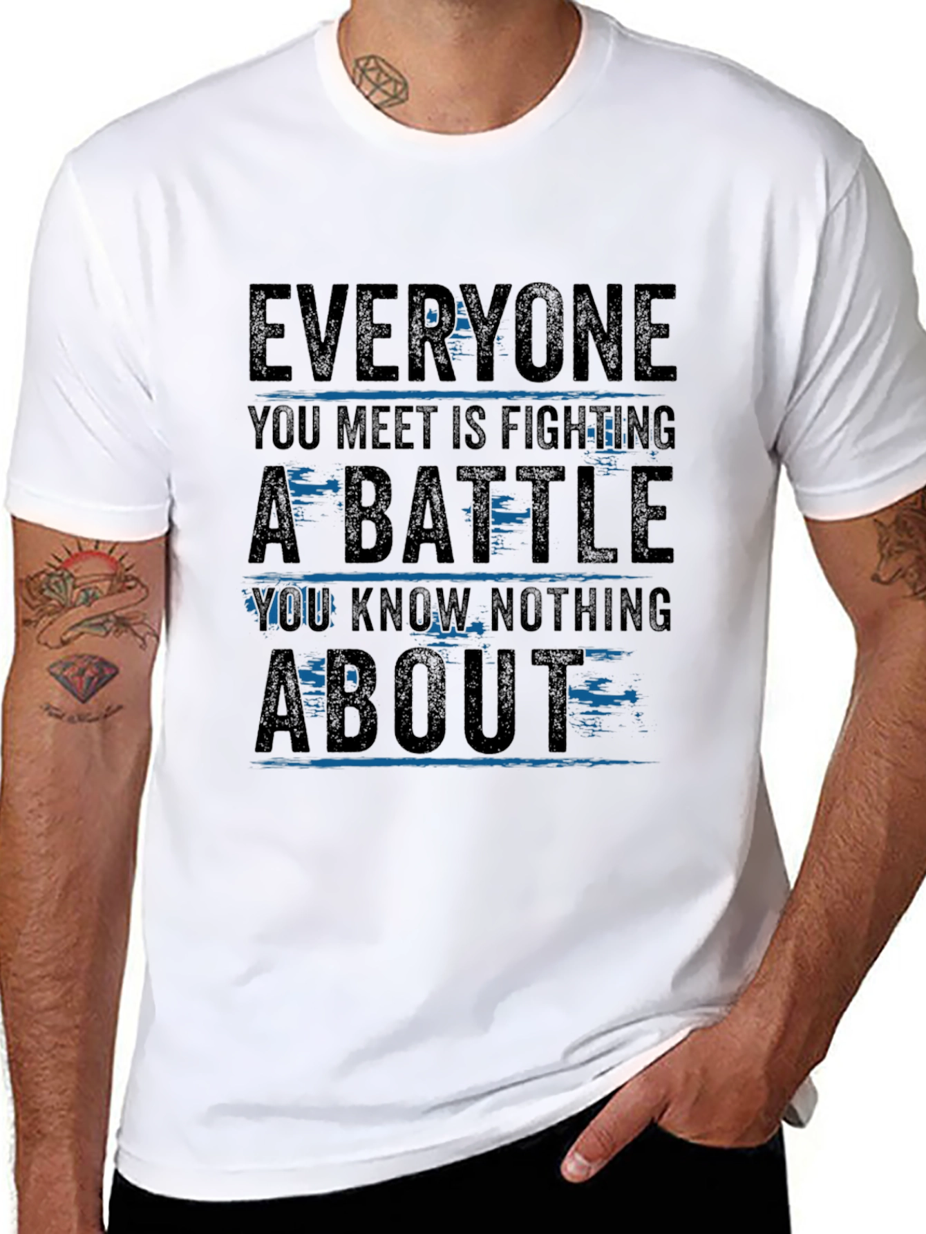 Black Everyone Is Fighting A Battle Graphic T-Shirt view 8