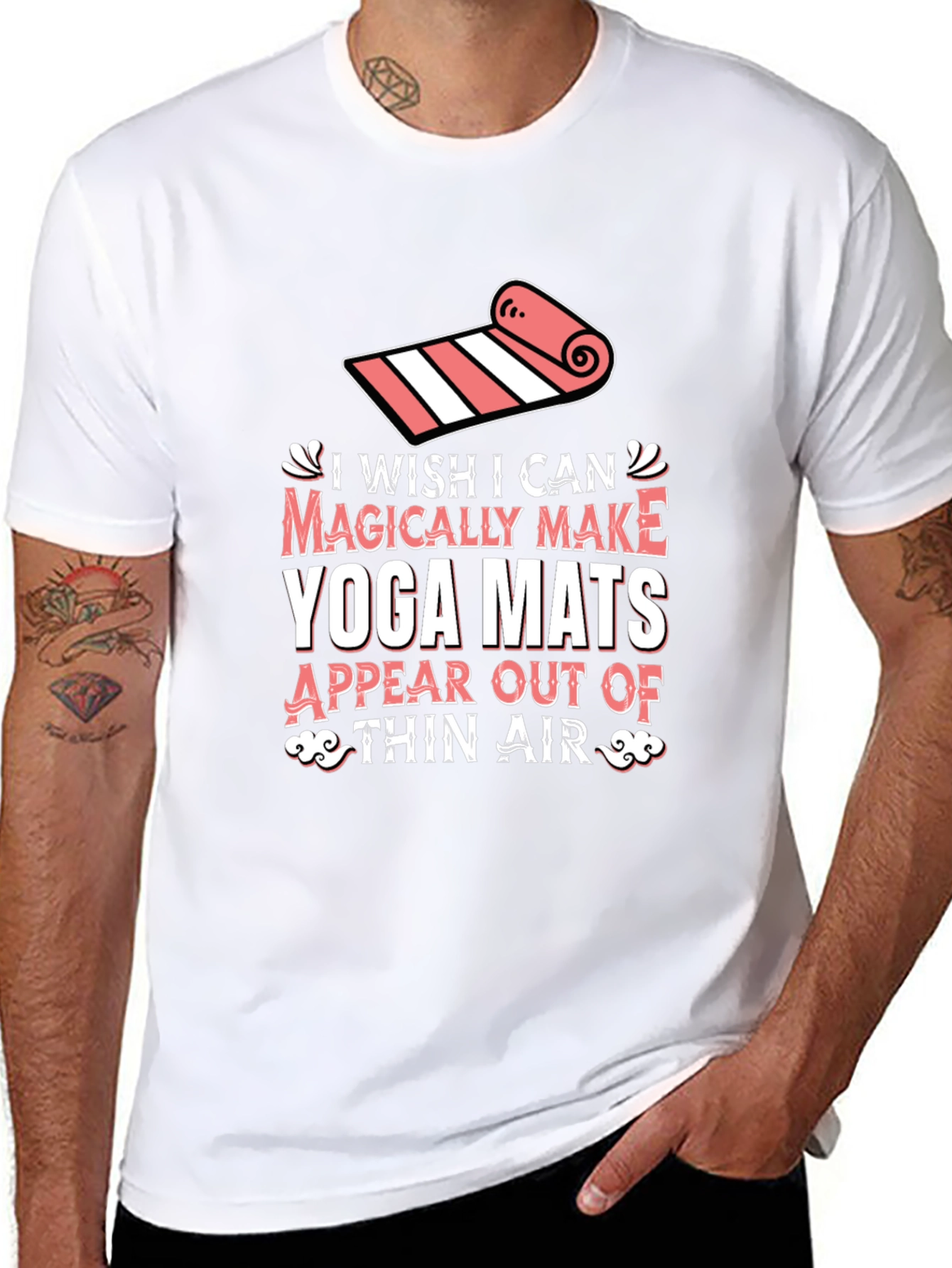Black Yoga Mat Magic T-Shirt - Wish I Could Make Yoga Mats view 8