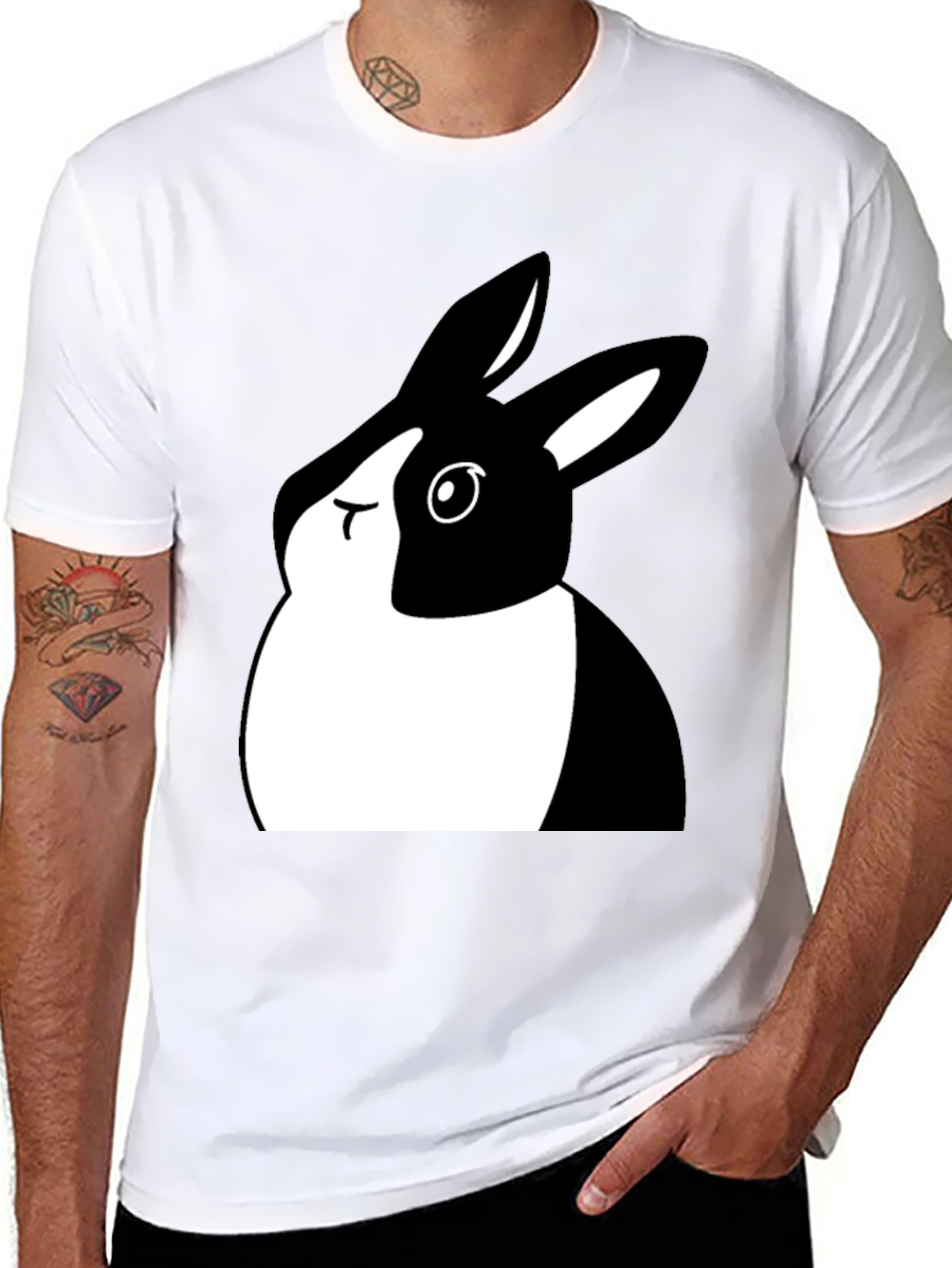 Black Black Bunny Graphic Tee - Unisex view 8
