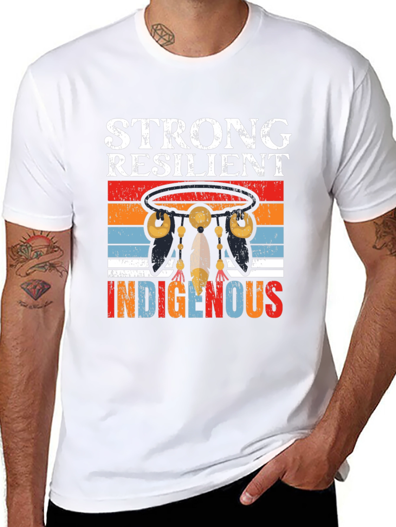 Black Strong Resilient Indigenous Graphic T-Shirt view 8