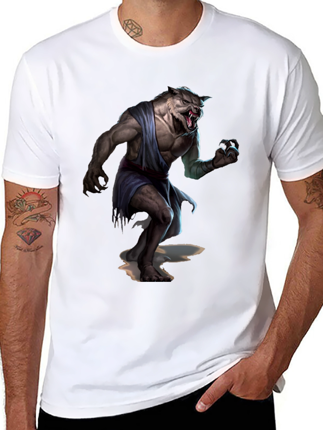 Black Werewolf Graphic T-Shirt - Unleash Your Inner Beast! view 8