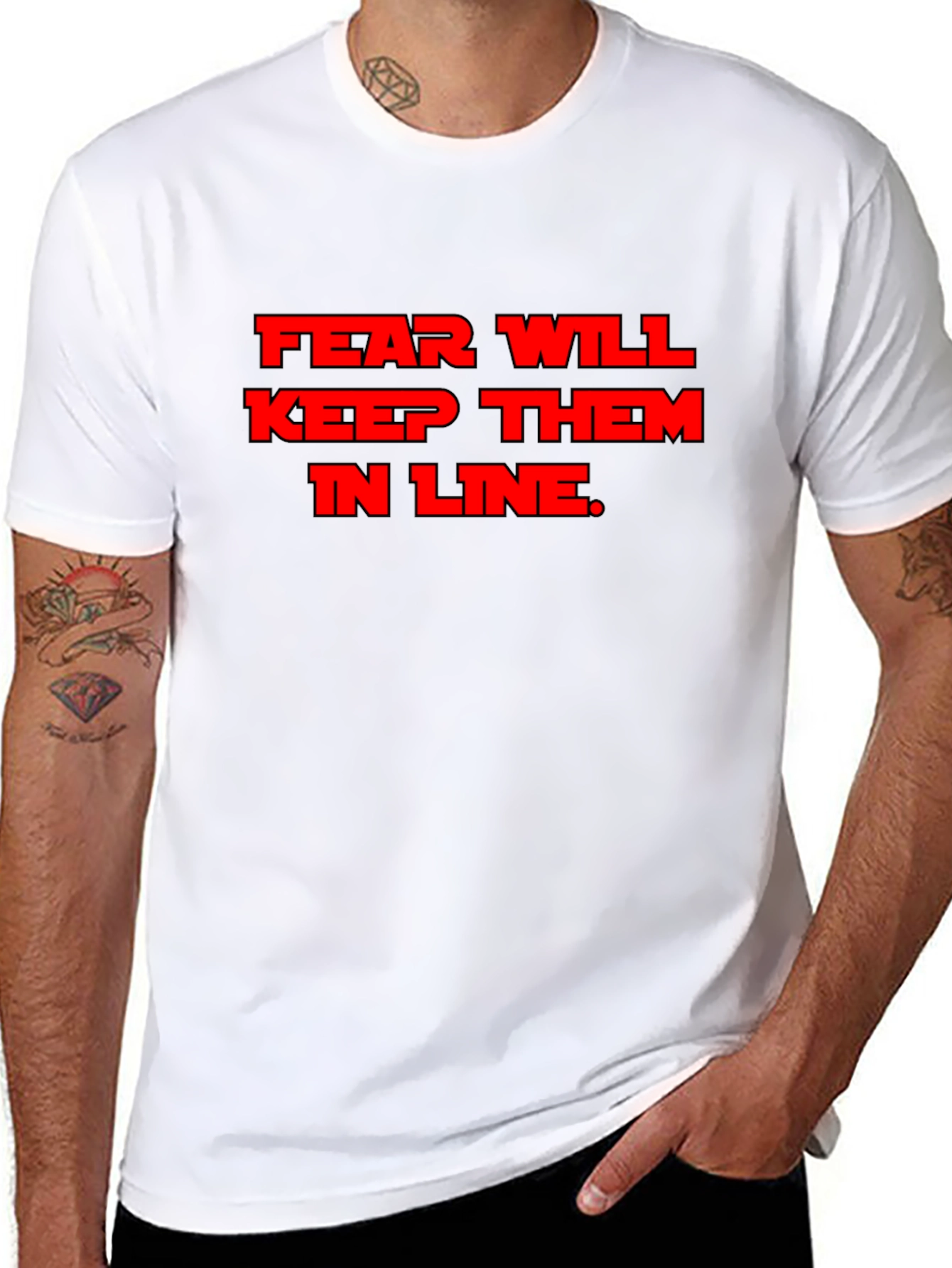 Black Fear Will Keep Them in Line T-Shirt view 8