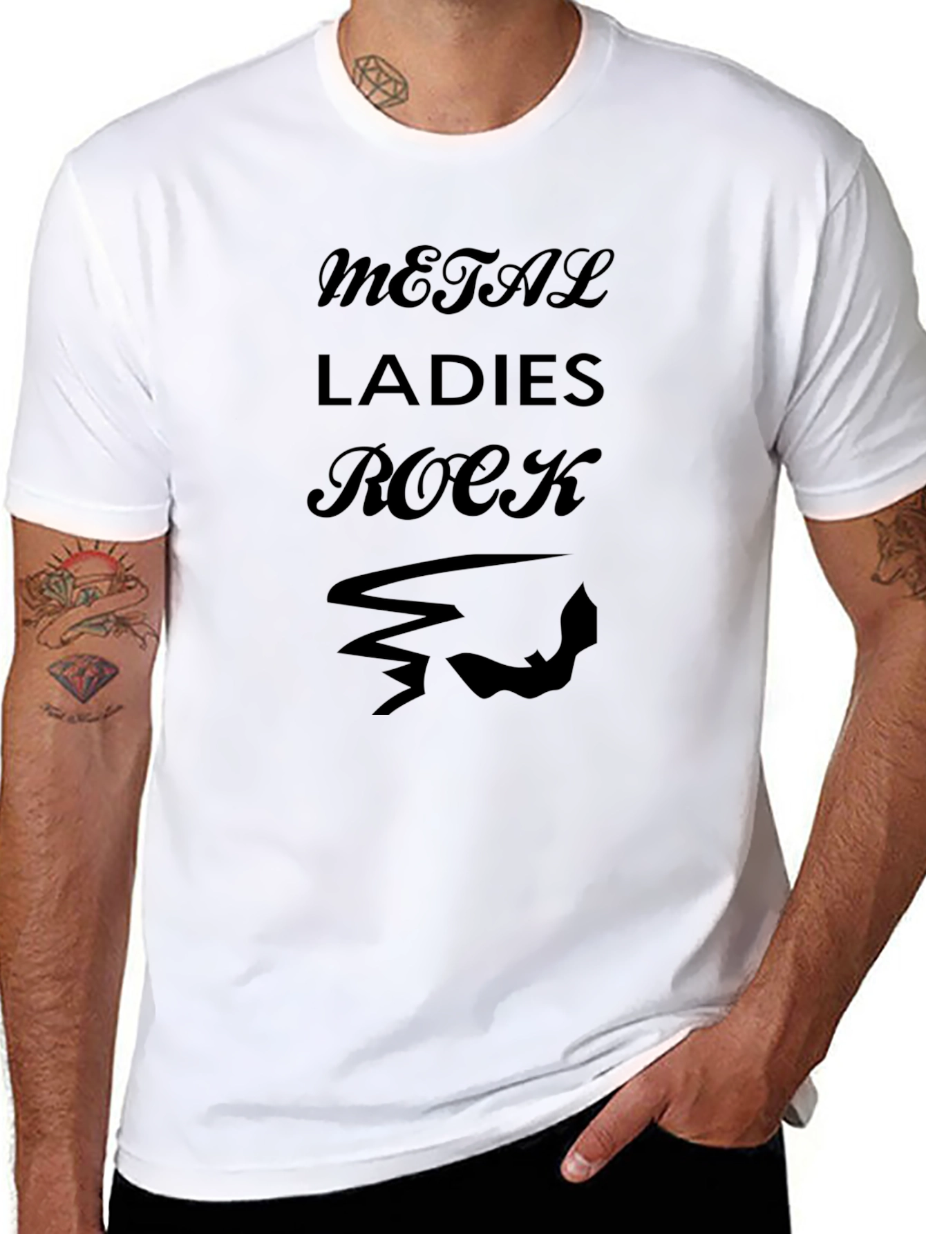 Black Metal Ladies Rock Graphic Tee - Black view 8