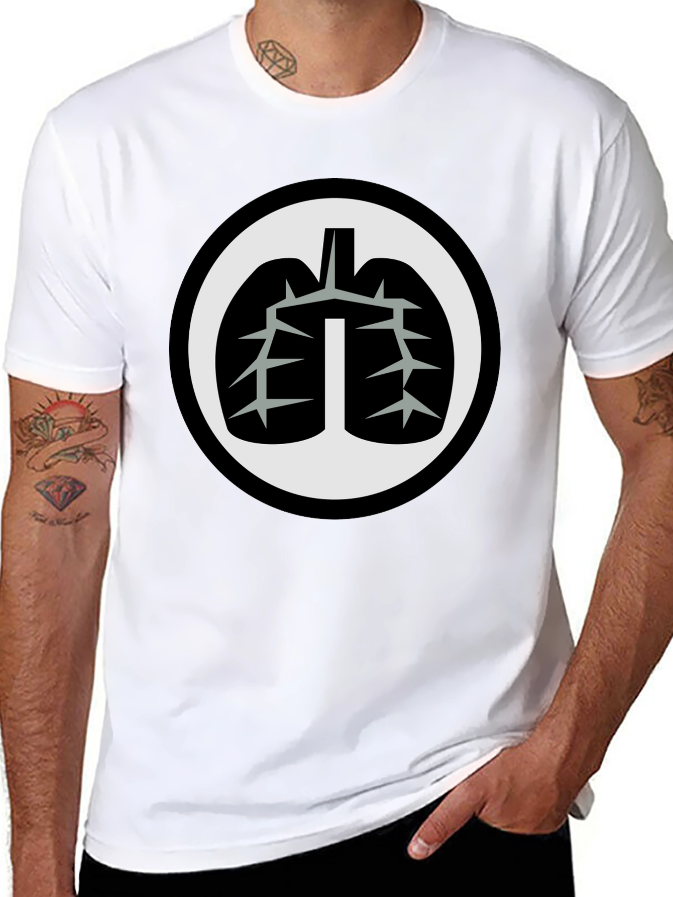 Black Lung Graphic Black T-Shirt view 8