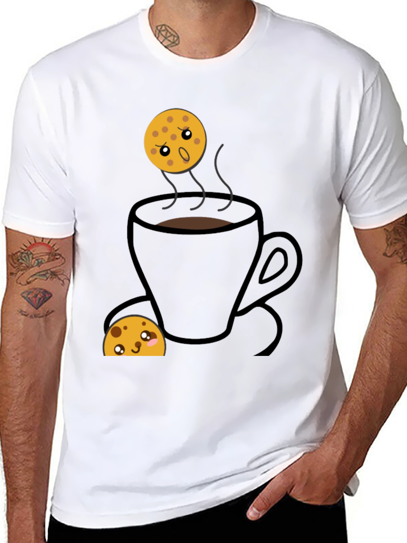 Black Funny Cookie Dunking T-Shirt view 8