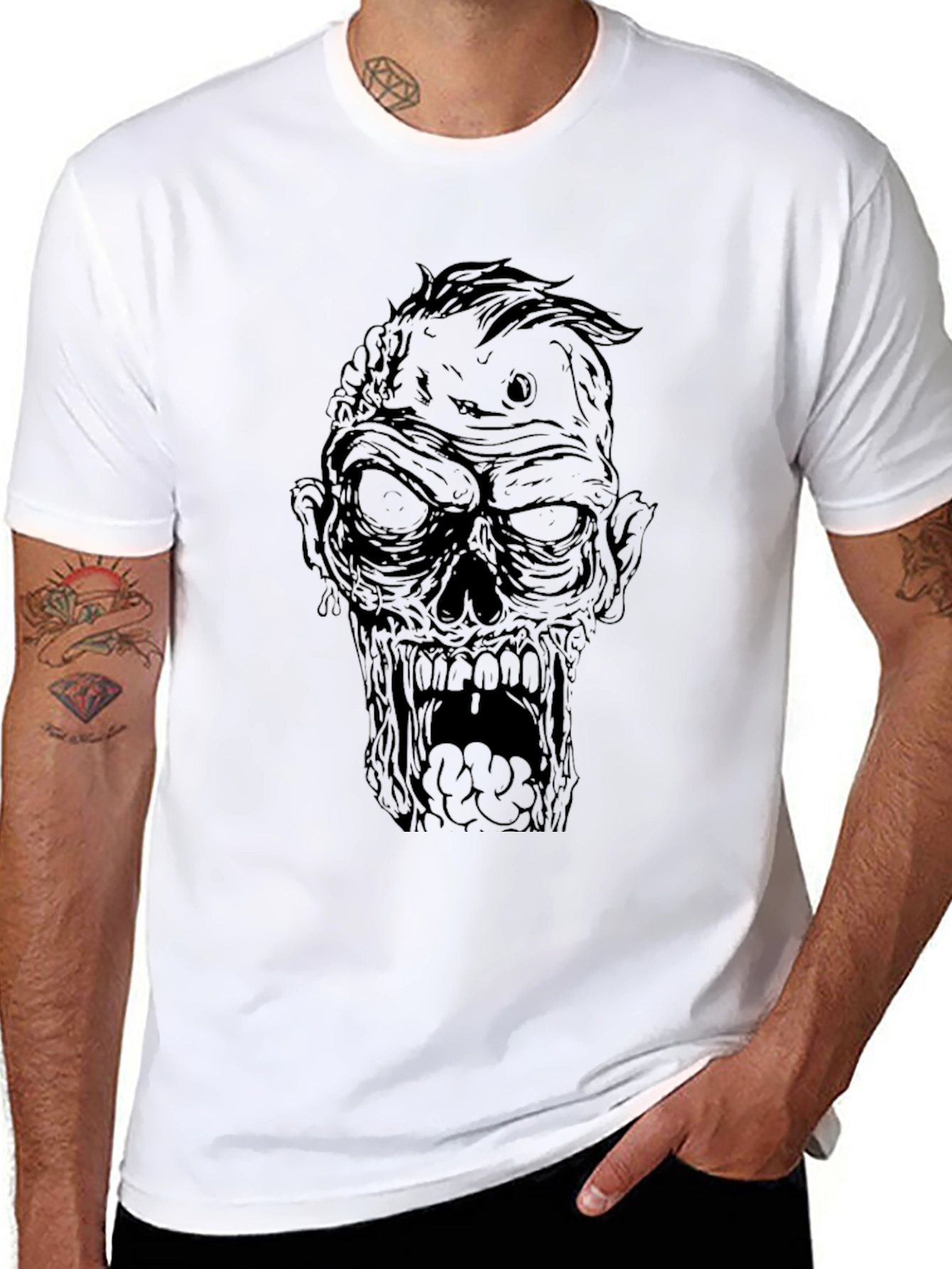 Black Zombie Graphic Black T-Shirt view 8
