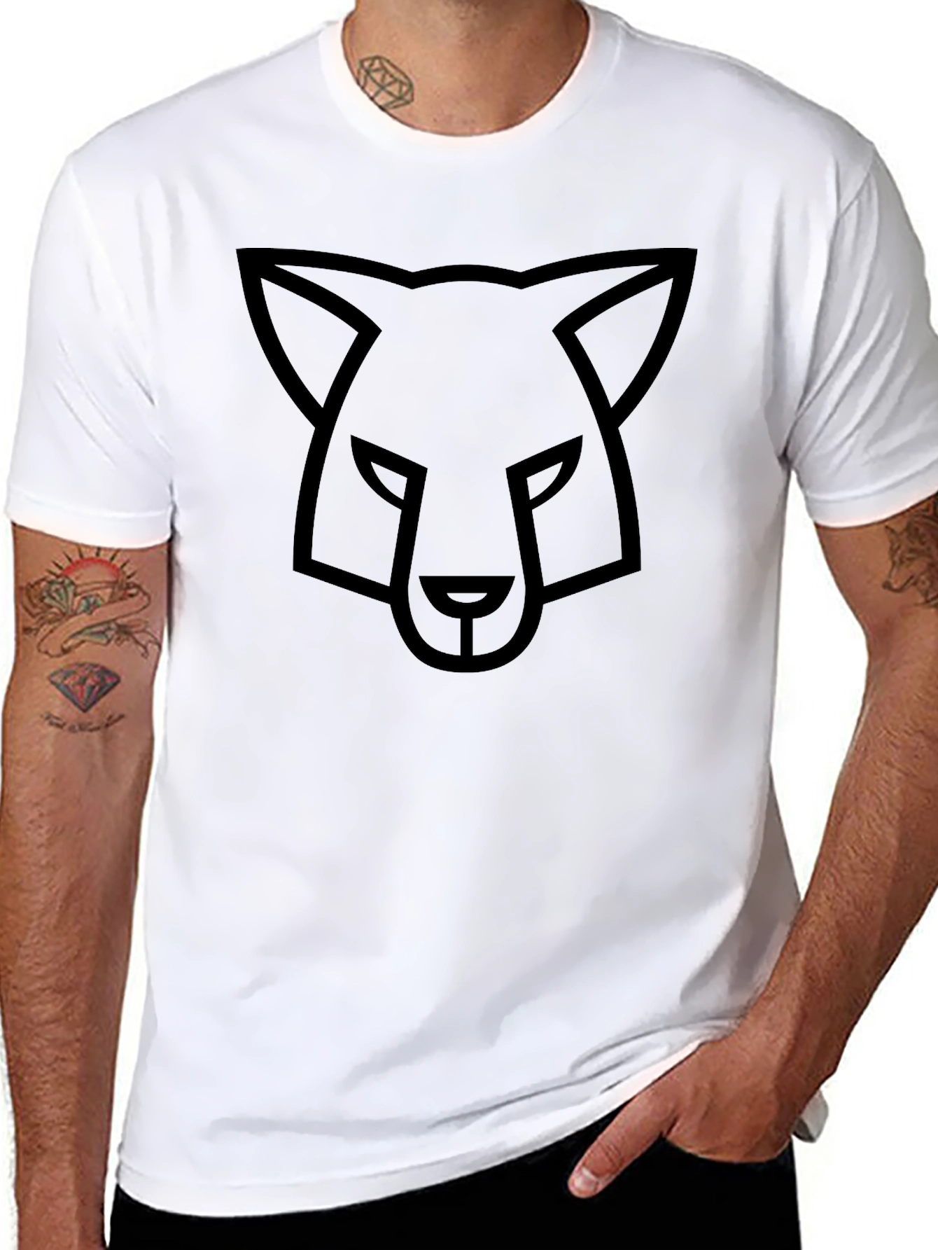 Black Black Fox Graphic Tee - Modern Minimalist Design view 8