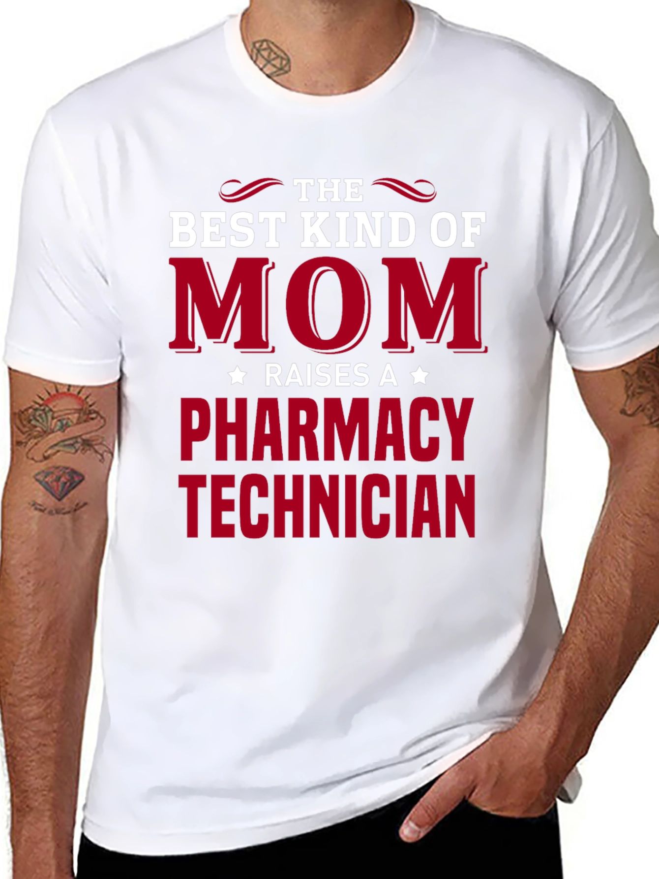 Black Best Mom Raises a Pharmacy Technician T-Shirt view 8