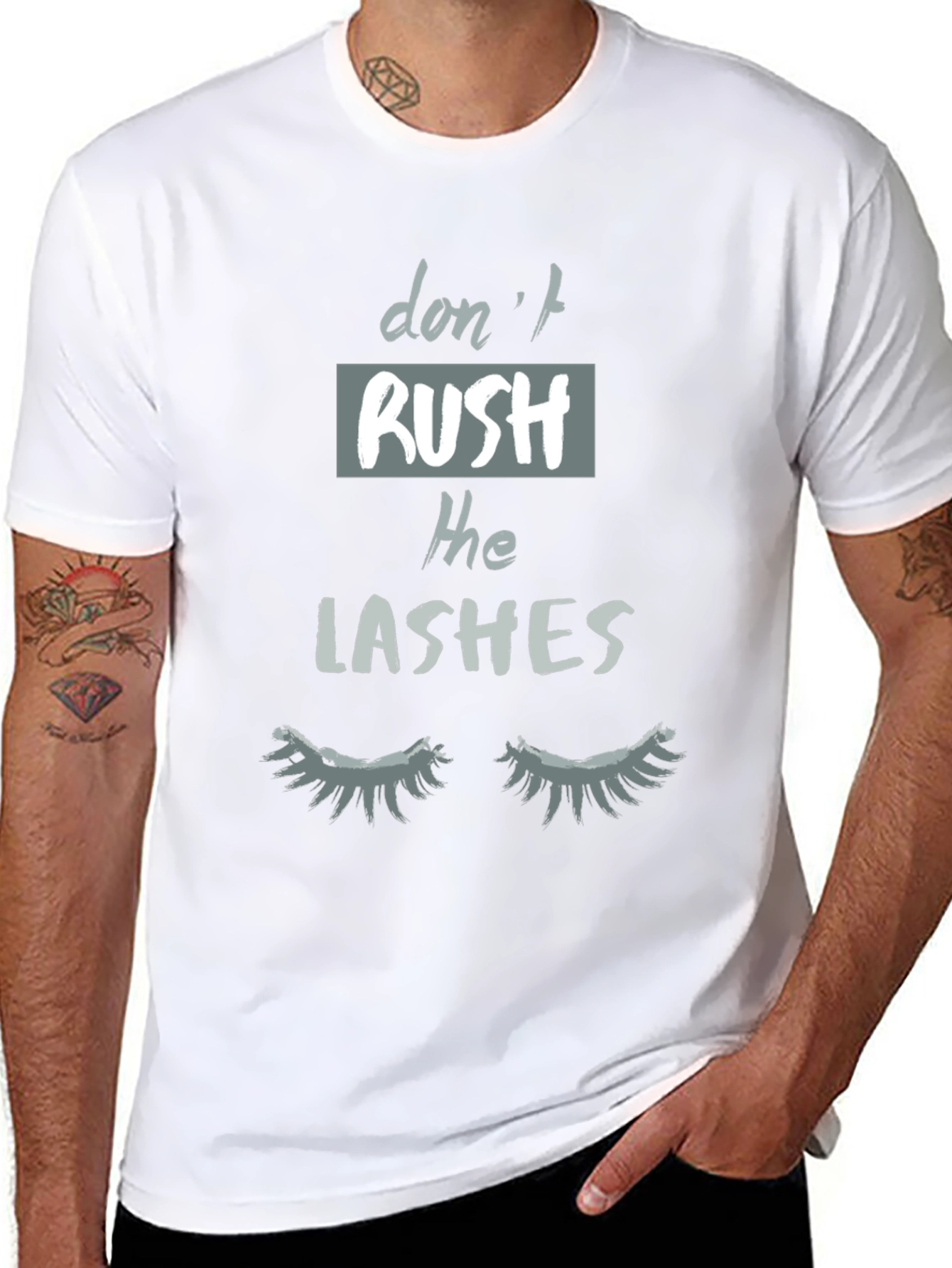 Black Don't Rush The Lashes Graphic Tee view 8