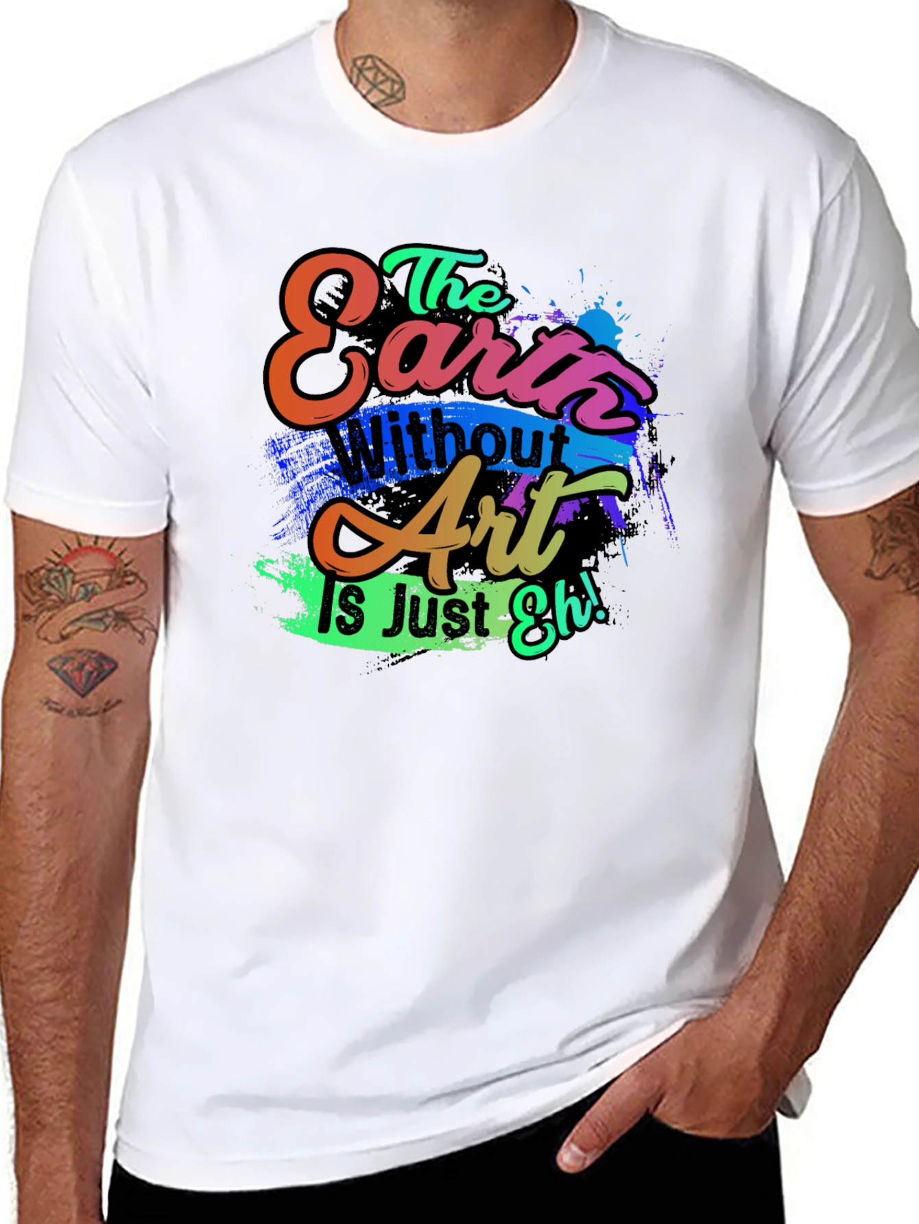 Black Art Lover's T-Shirt: "Earth Without Art is Just Eh!" view 8