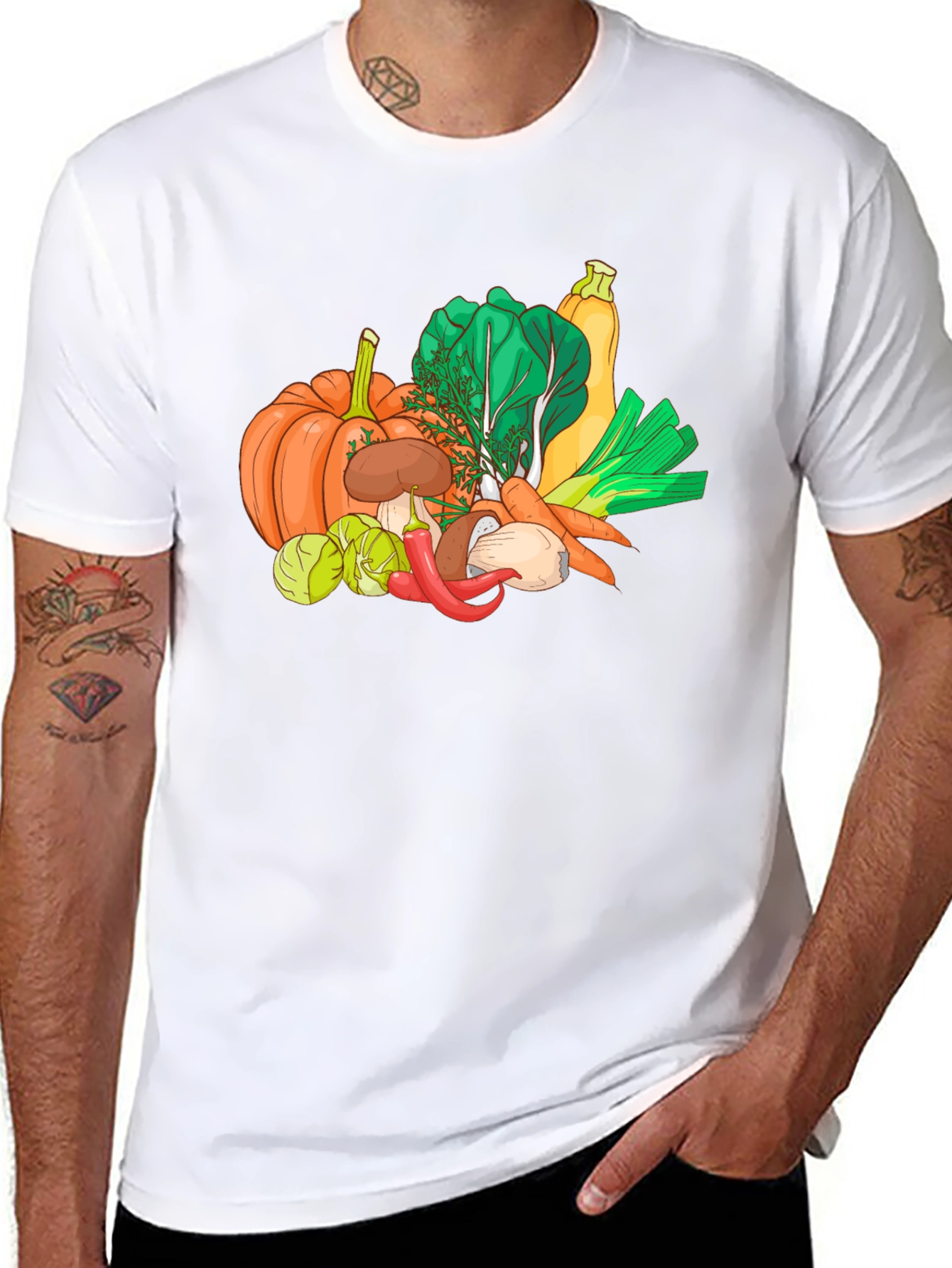 Vegetable Harvest Graphic Tee - Black Unisex T-Shirt - 8