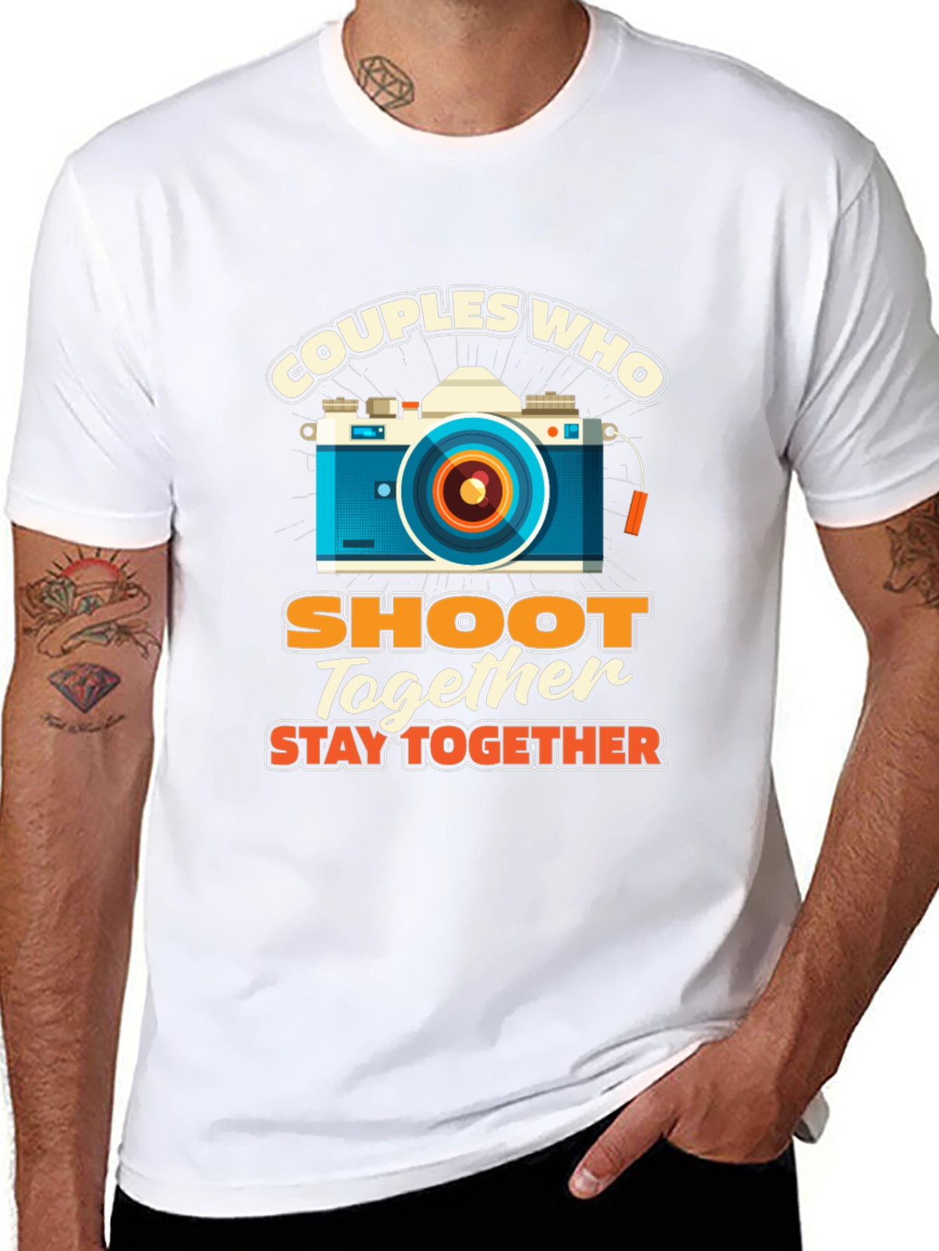 Black Couples Who Shoot Together T-Shirt - Camera Lover view 8
