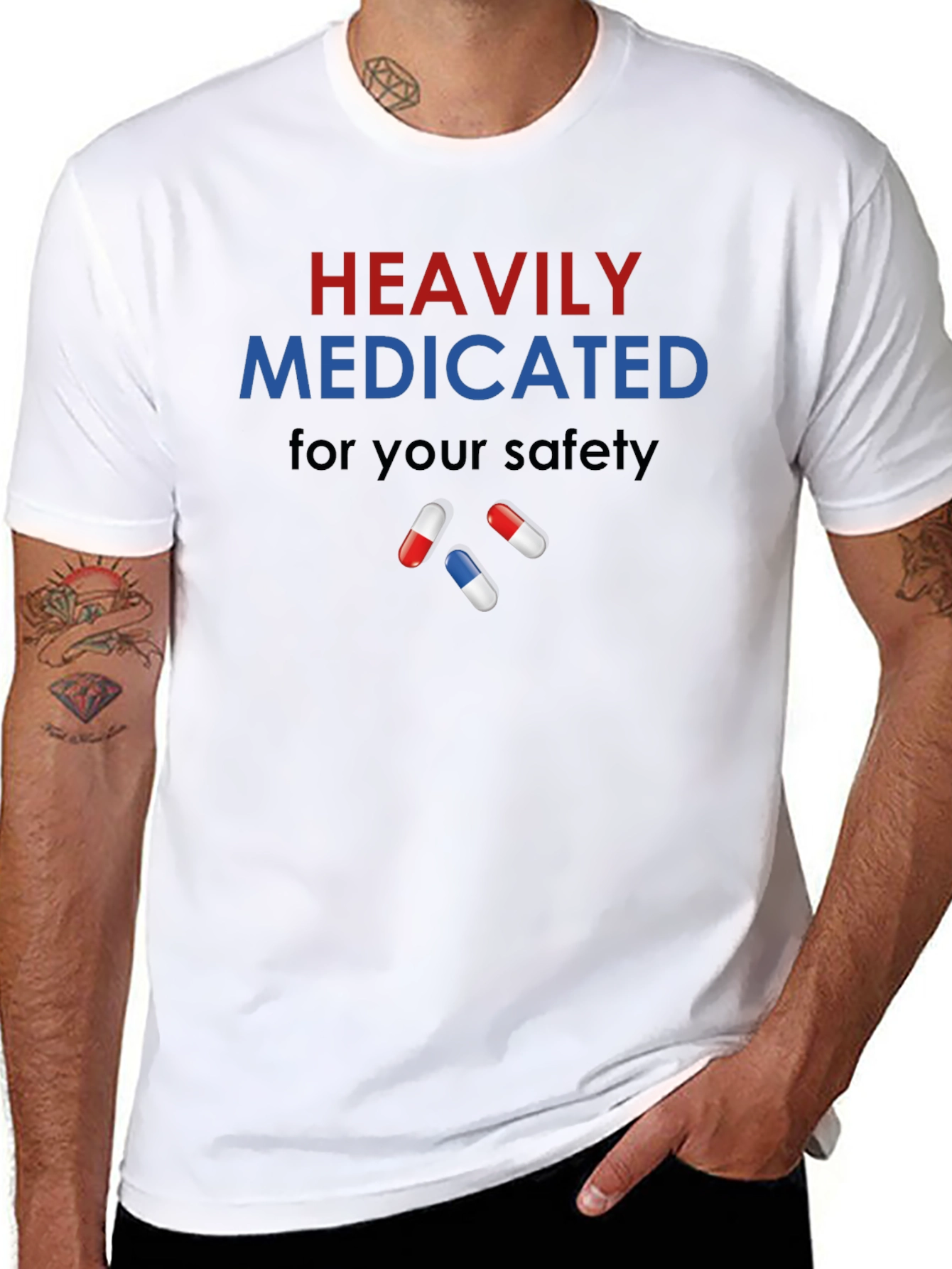 Heavily Medicated T-Shirt - Funny Graphic Tee - 8