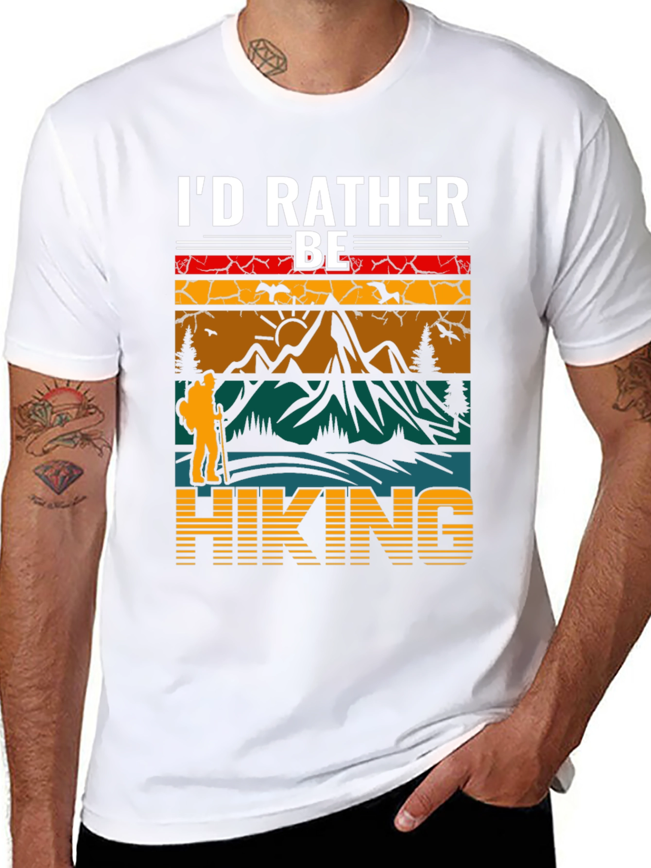 Black I'd Rather Be Hiking T-Shirt - Adventure Tee view 8