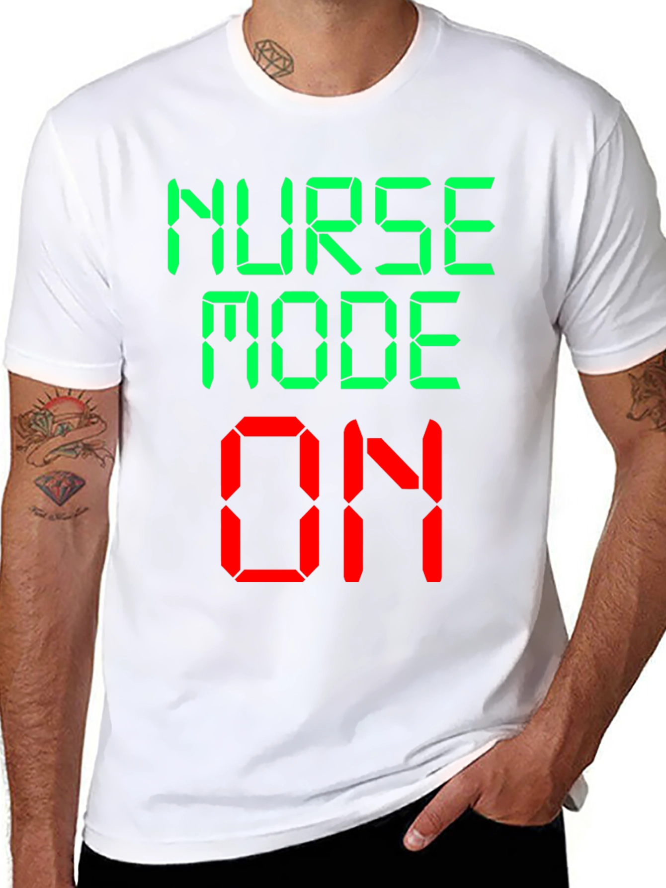 Black Nurse Mode On Novelty Graphic T-Shirt view 8