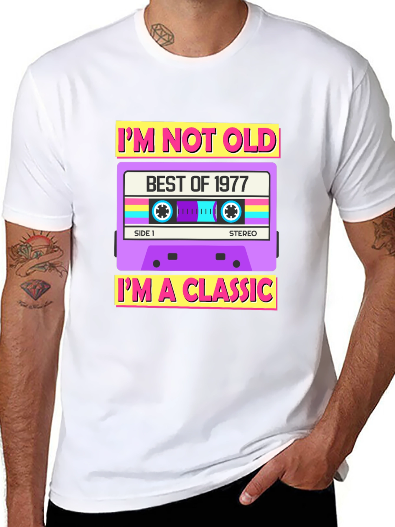 Black I'm Not Old I'm A Classic 1977 Cassette T-Shirt view 8