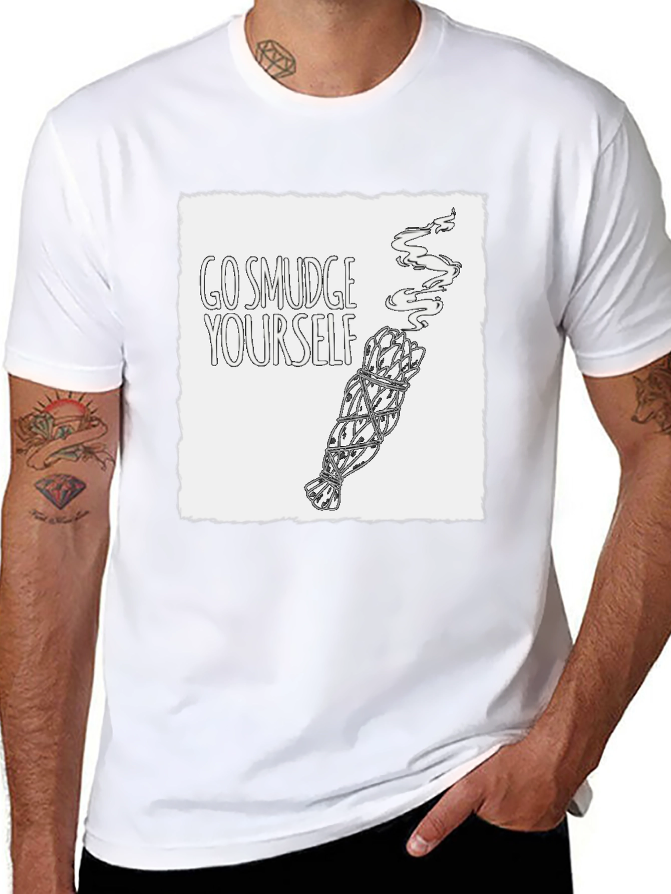 Black Go Smudge Yourself T-Shirt - Unisex Cotton Tee view 8