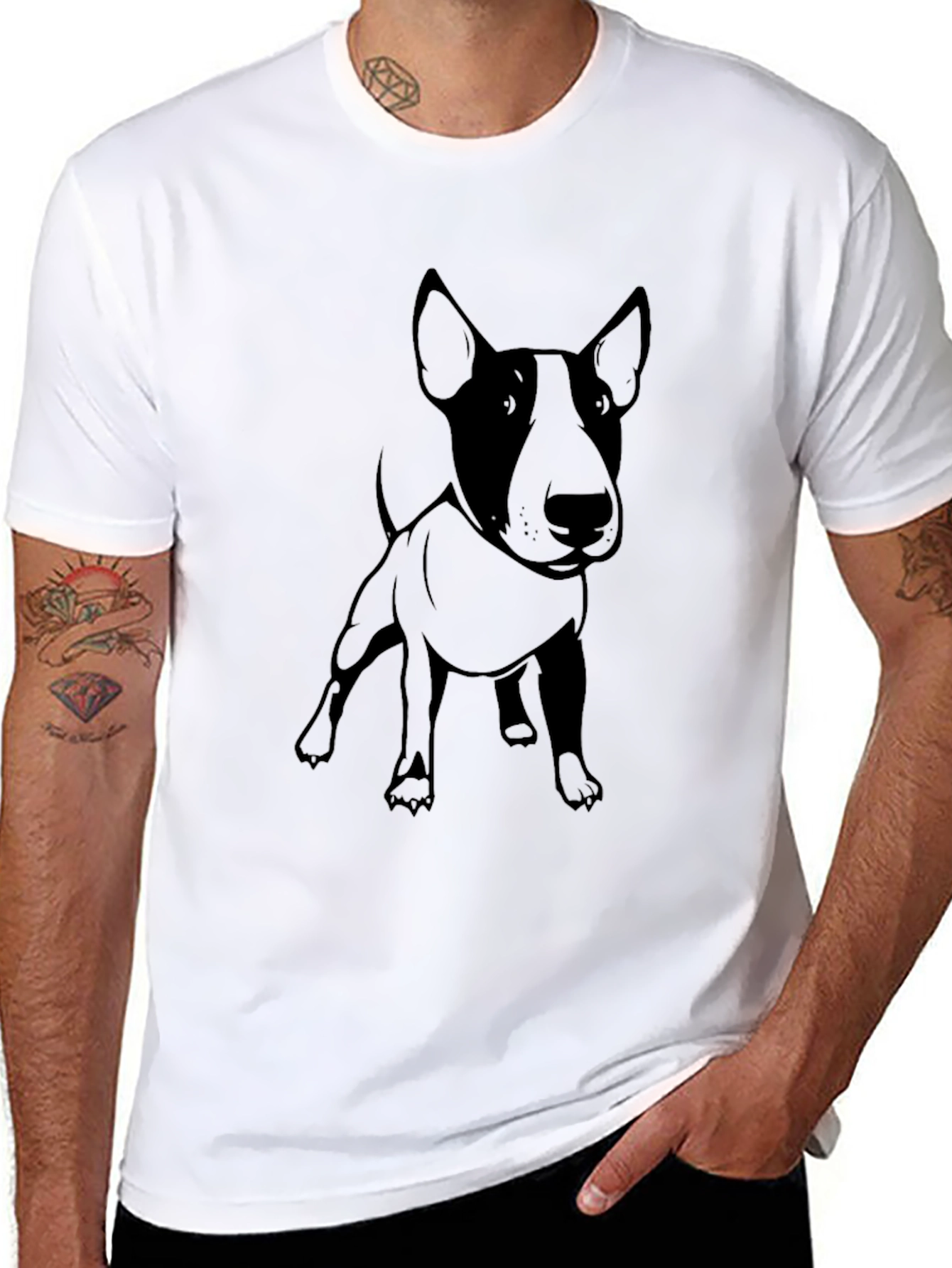 Black Black Bull Terrier Graphic T-Shirt view 8