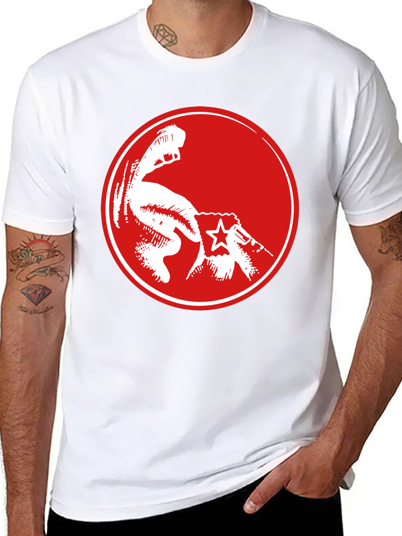 Black Red Fist Graphic Black T-Shirt - Power & Revolution view 8