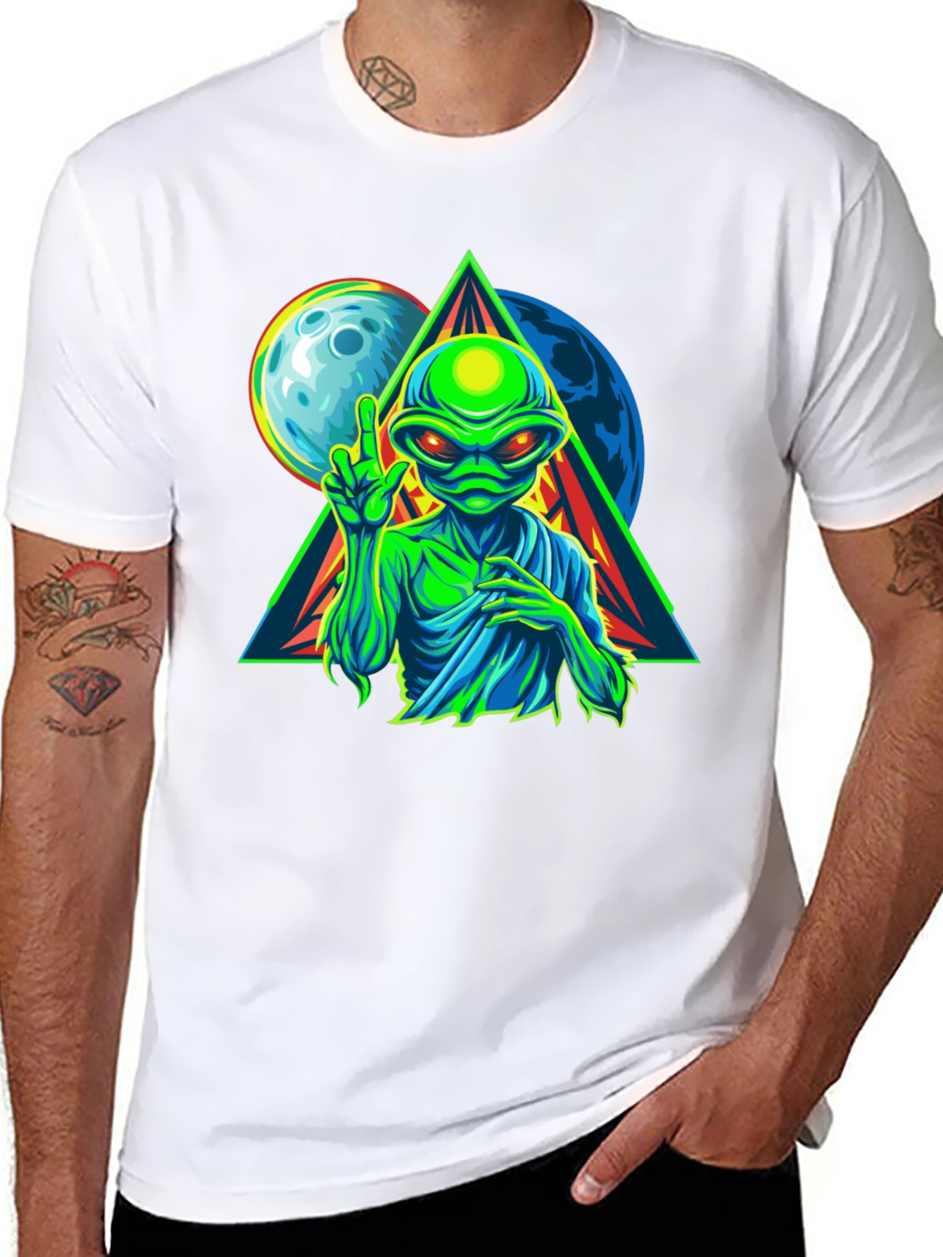 Alien Graphic T-Shirt - Peace Among Worlds! - 8
